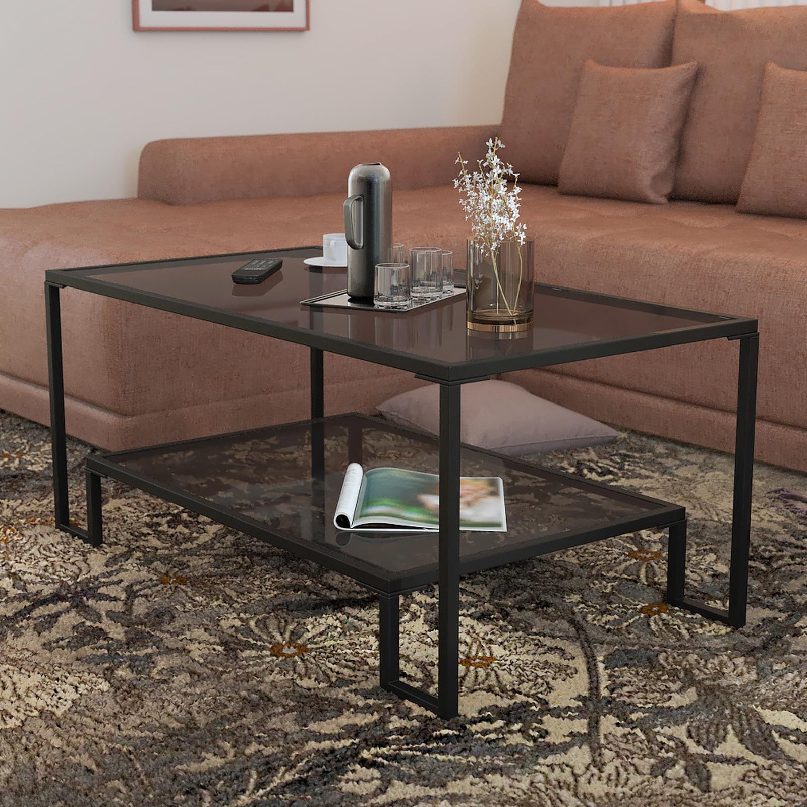 Masuta cafea TT033, dreptunghiulara, negru, 100 x 55 x 45 cm, 1C
