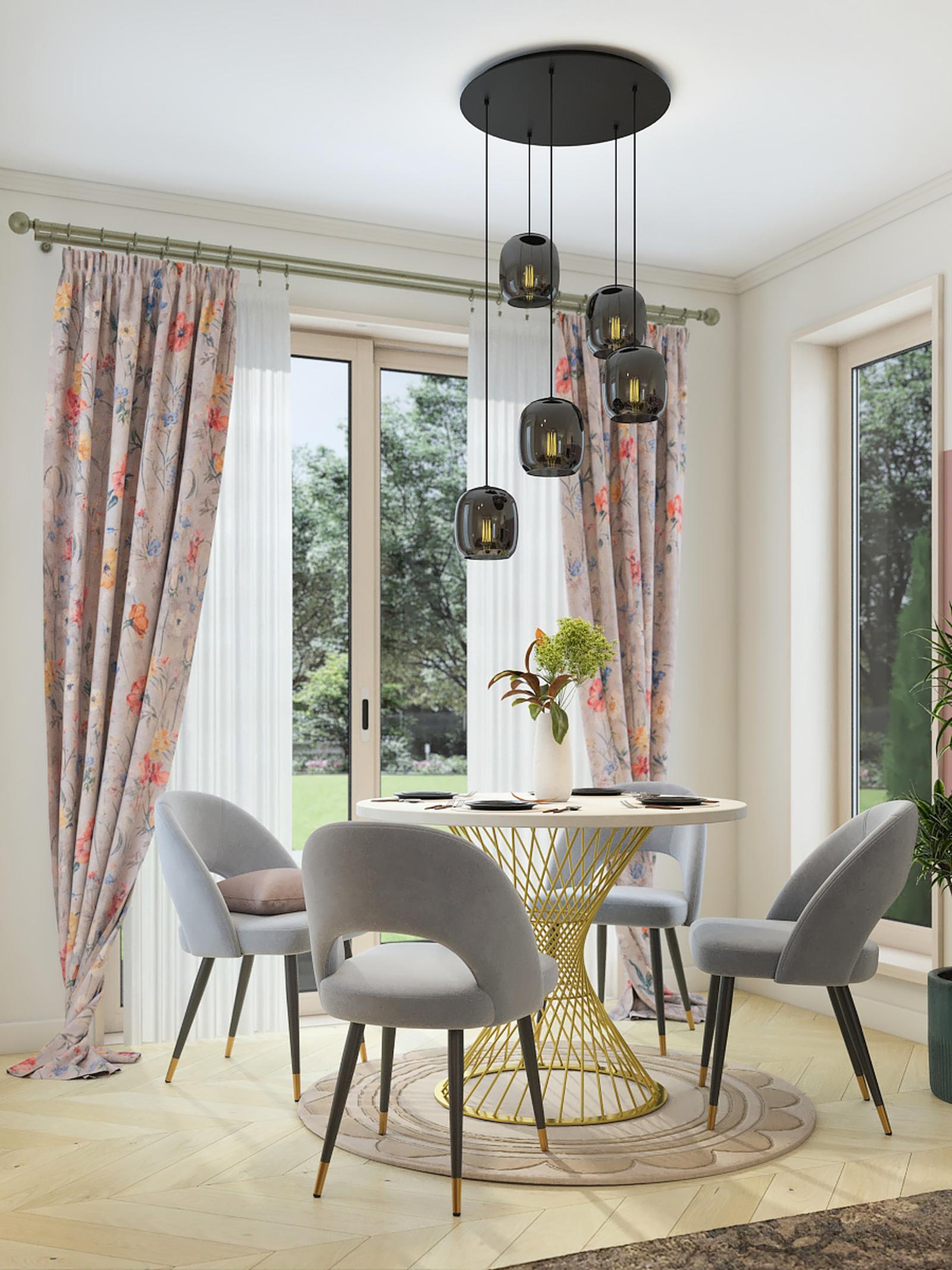 Draperie Mendola Fabrics, model Grazia, Riviera, catifea, multicolor, semiopac, 290 cm