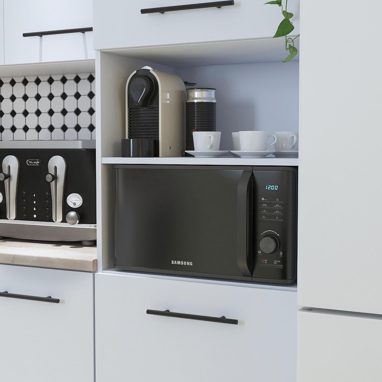 Cuptor cu microunde Samsung MS23K3515AK/OL, 23 litri, 800 W, 6 nivele de putere, control electronic, interior ceramic, dezghetare rapida, negru