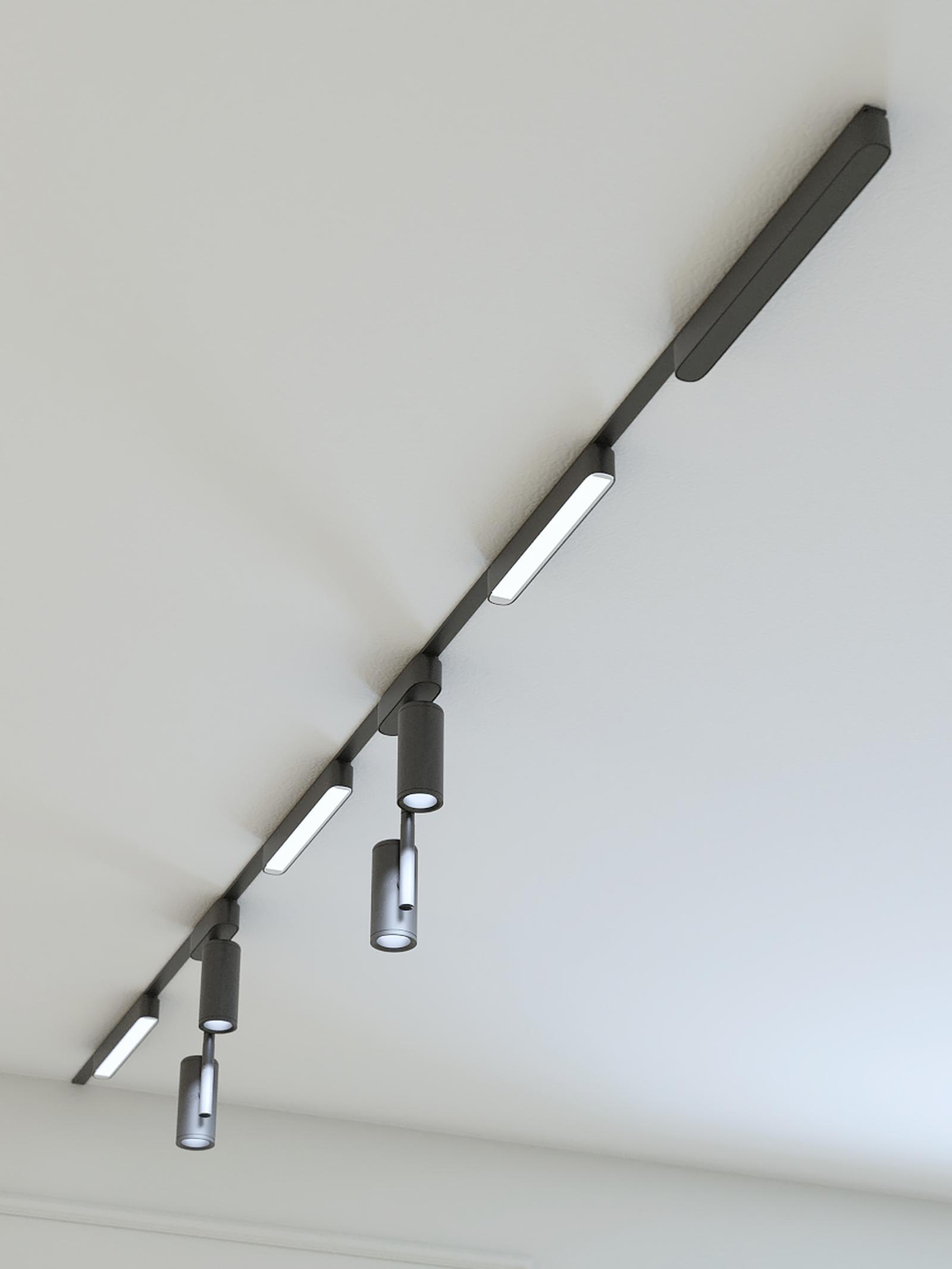 Sina slim Hepol TL3007-2M, 200 cm, IP20, negru, montaj aparent