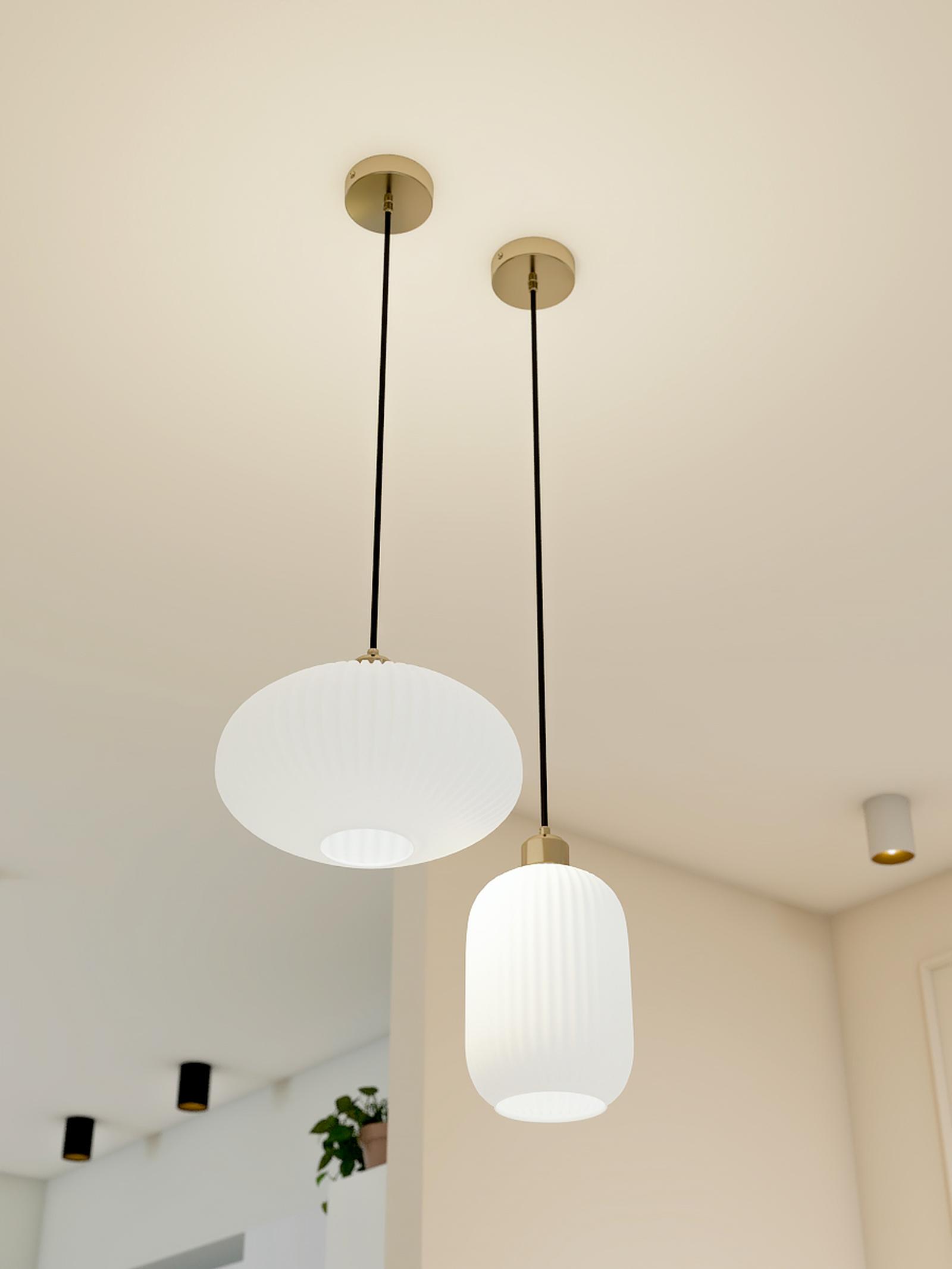 Suspensie Harma 53448 1 x E27, alb + auriu, modern