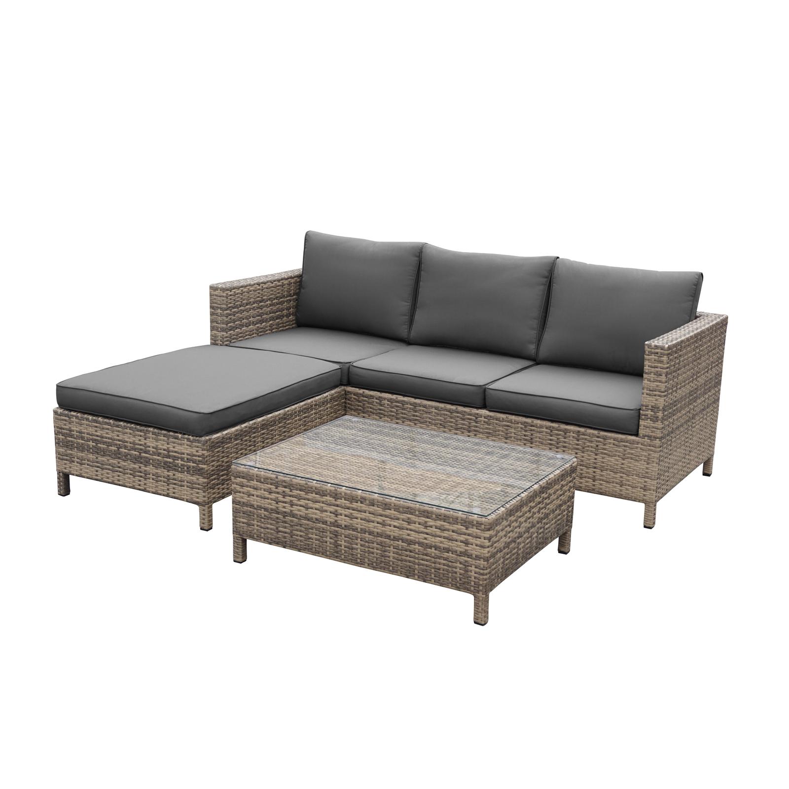 Set terasa Sofa D85040, metal + ratan sintetic, gri