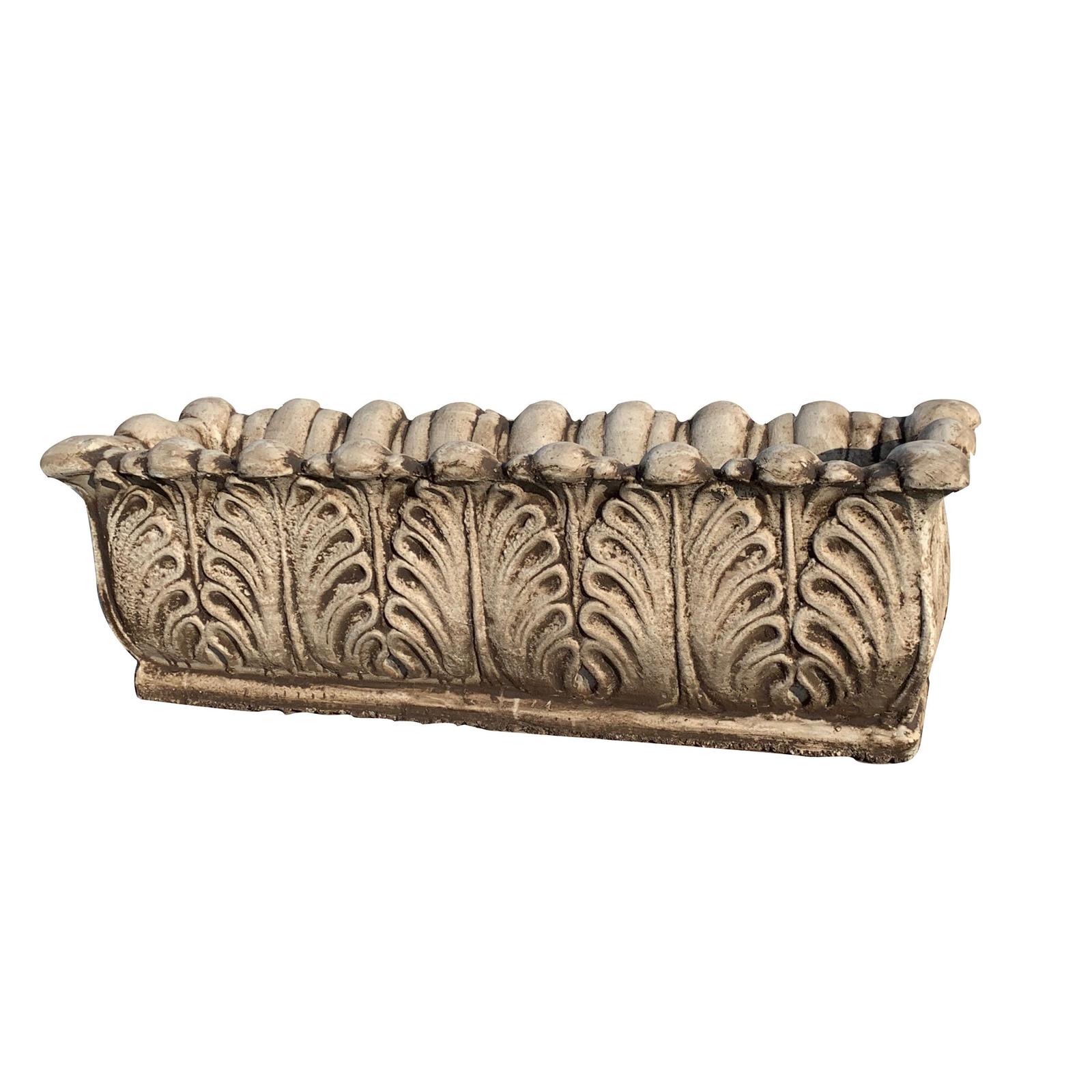 Jardiniera din beton Medeea, exterior, dreptunghiulara, bej patinat, 99 x 33 x 33 cm Jardiniera din beton Medeea, exterior, dreptunghiulara, bej patinat, 99 x 33 x 33 cm