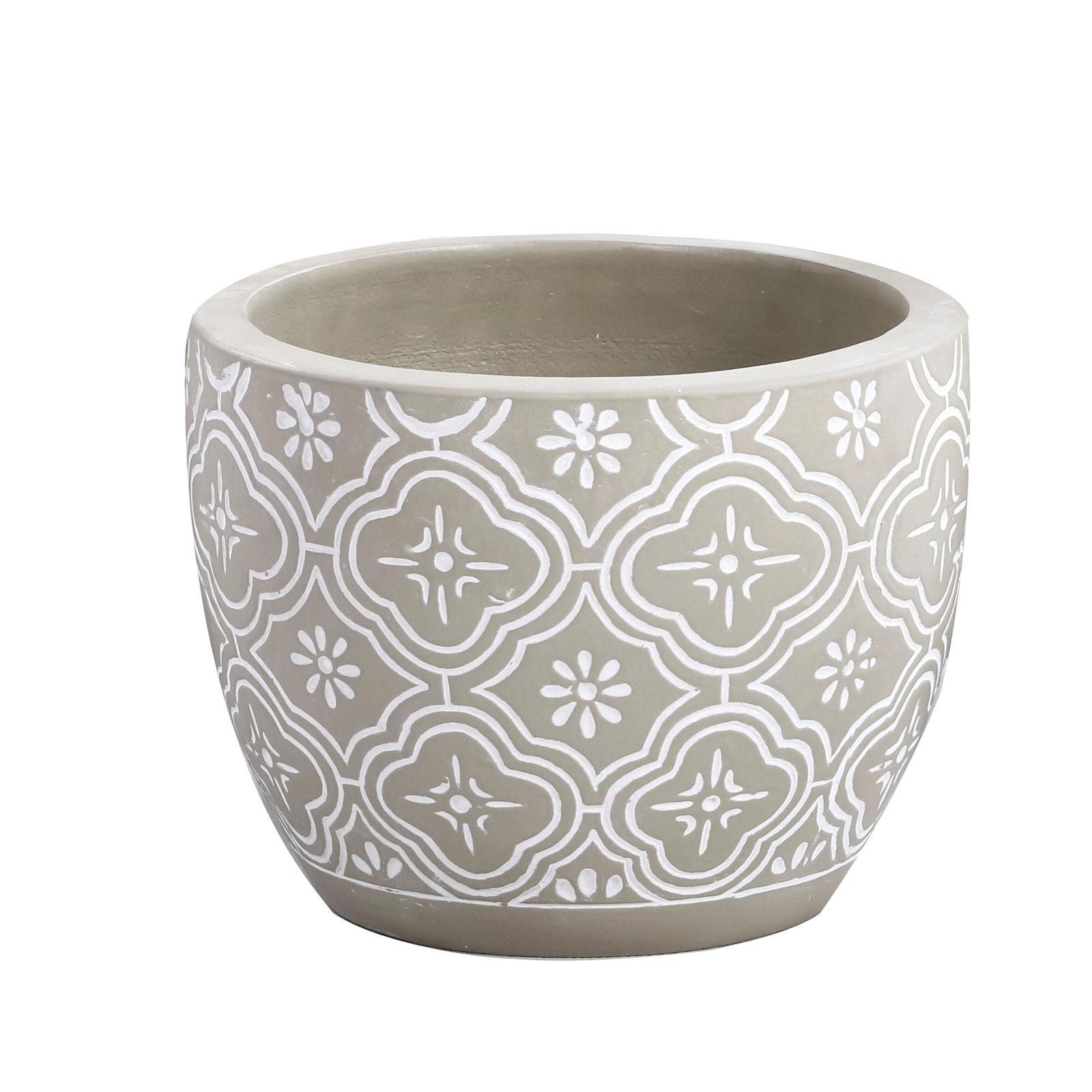 Ghiveci ceramic pentru interior, rotund, gri, 38 x 32 cm, RT-7236-PA