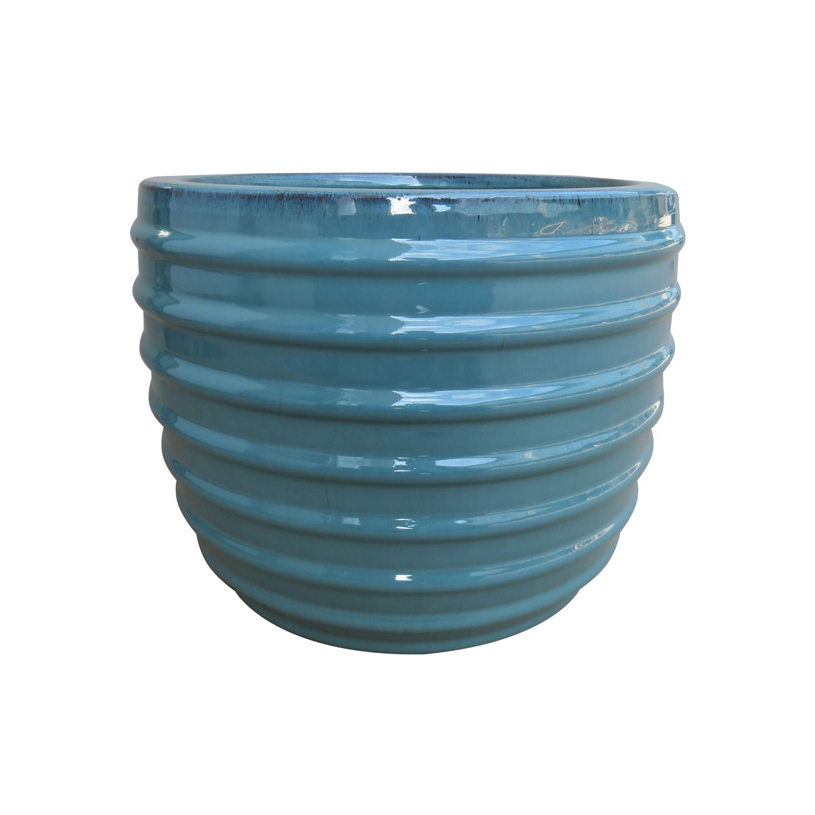 Ghiveci ceramic exterior, rotund, albastru, 37 x 31 cm, KP202012-3