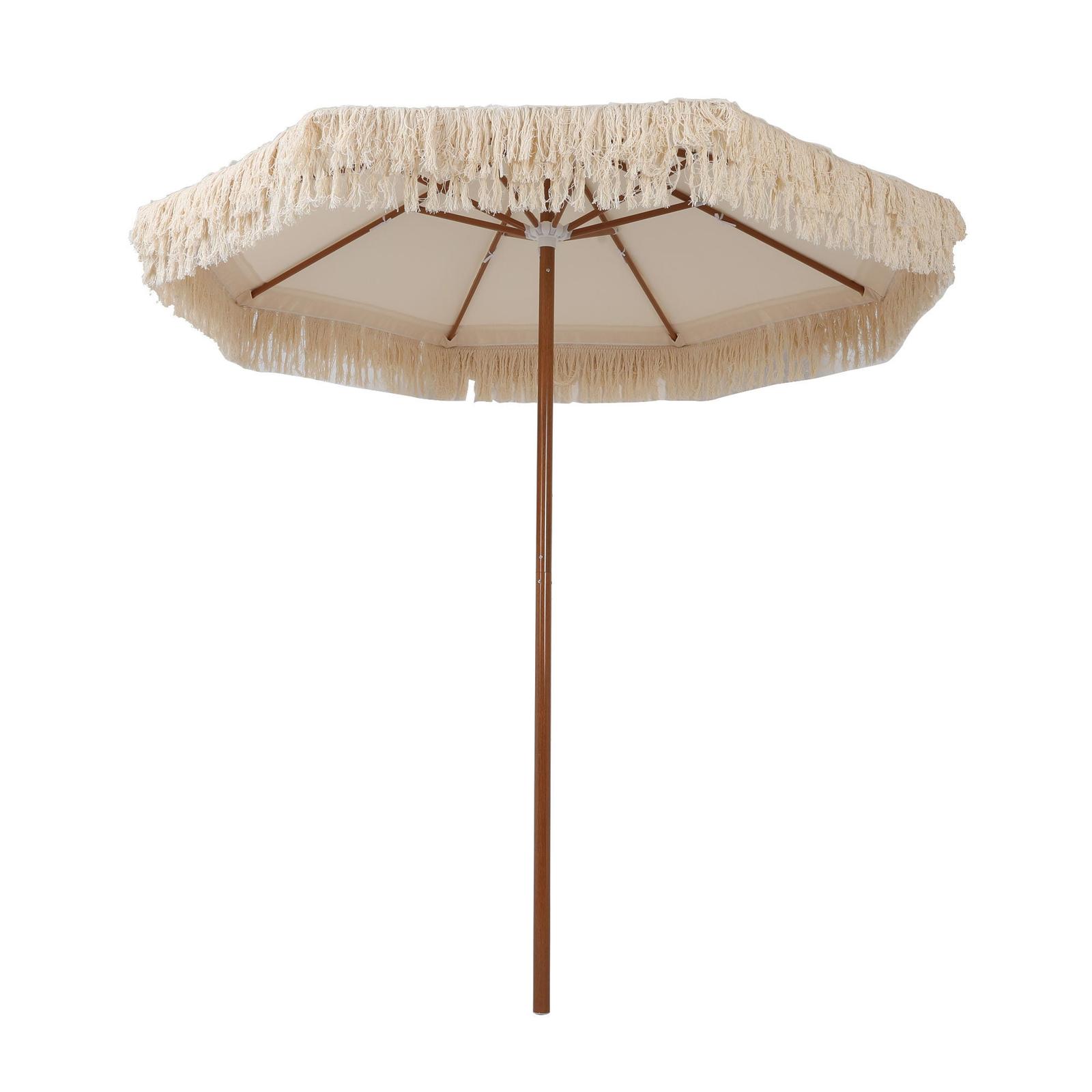 Umbrela soare pentru terasa/ gradina, rotunda, structura metal, bej, D 200 cm