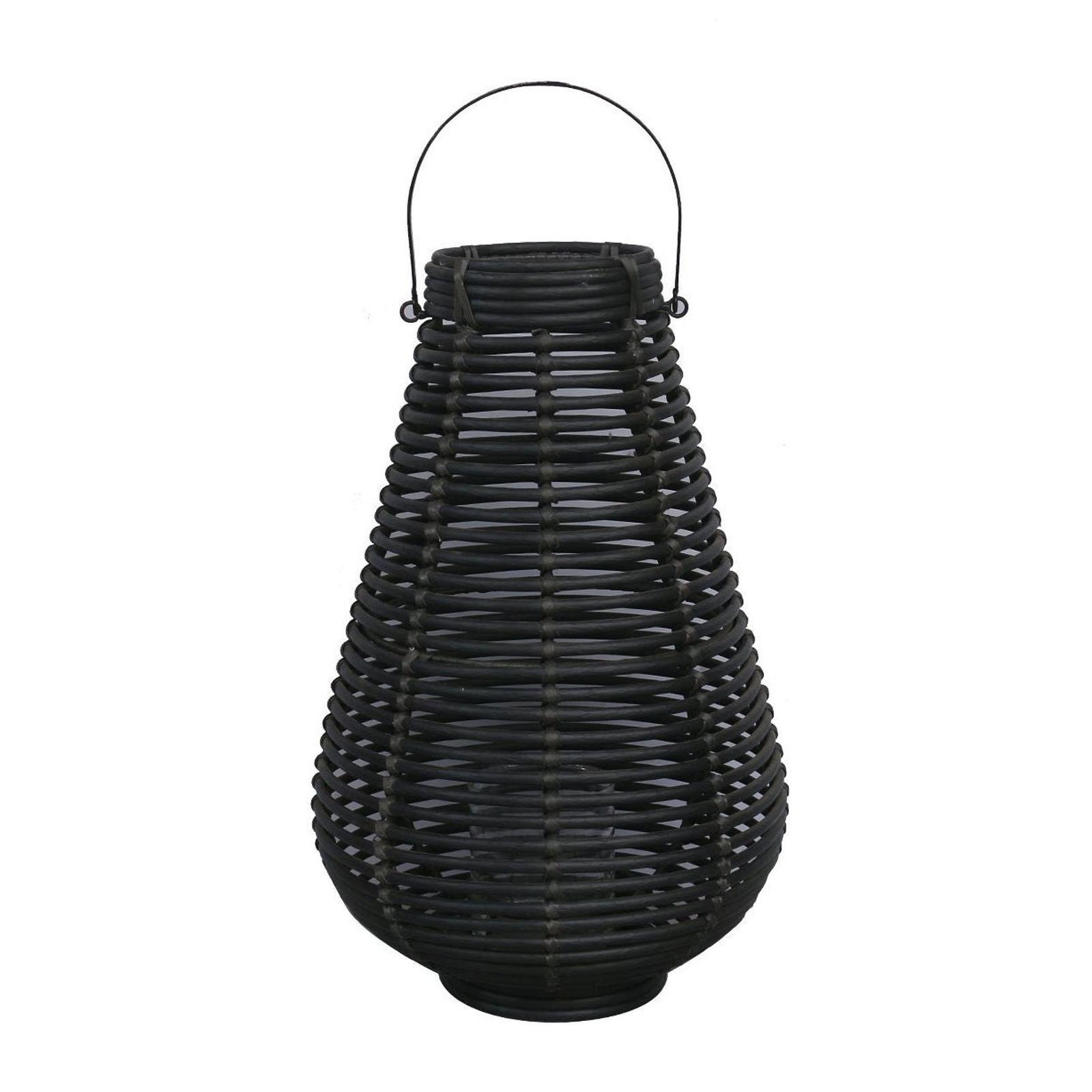 Suport lumanare 1844722, cu agatatoare, poliratan, maro inchis, 24 x 30 cm