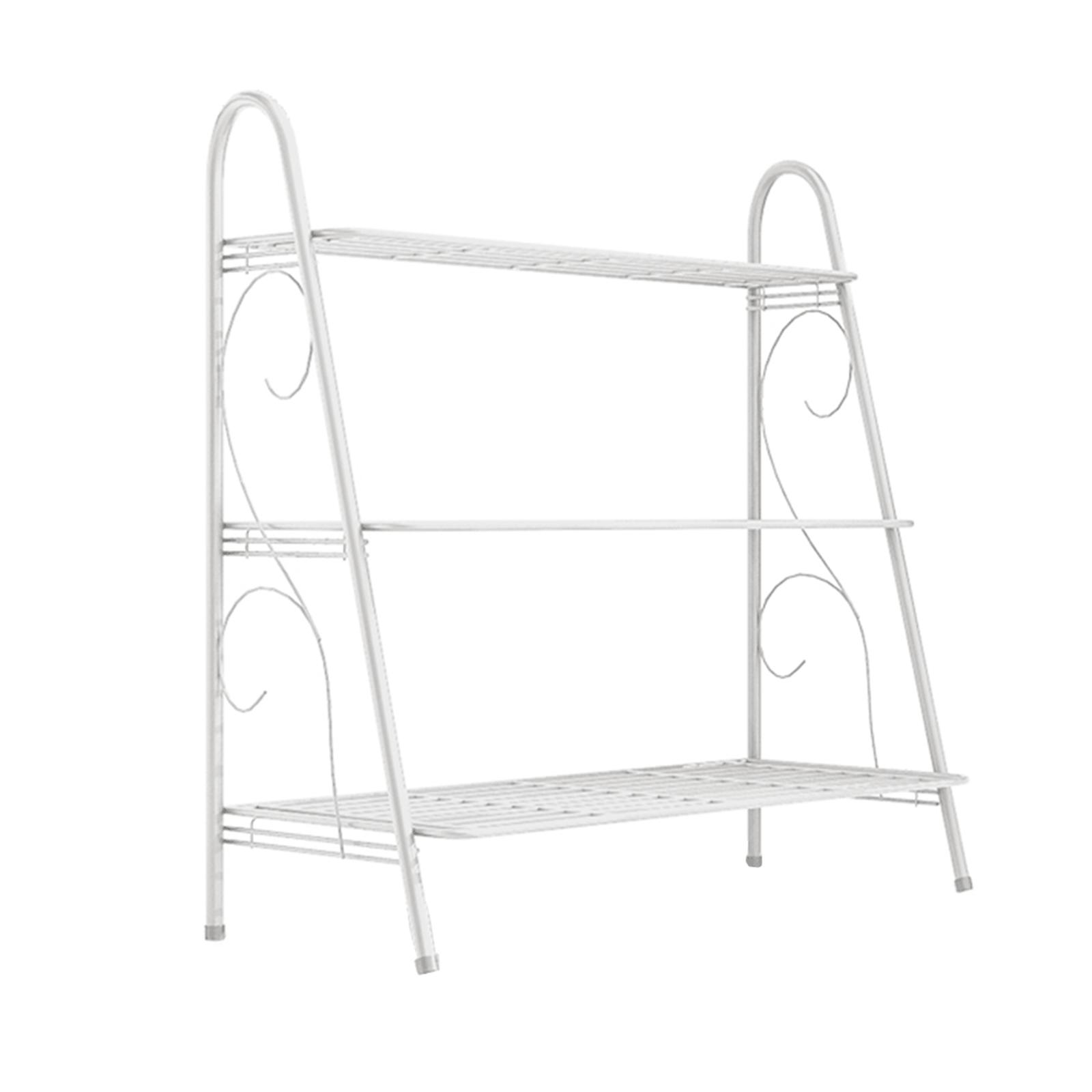 Suport ghiveci flori Veruma, metal, alb, 63.5 x 31.5 x 72 cm