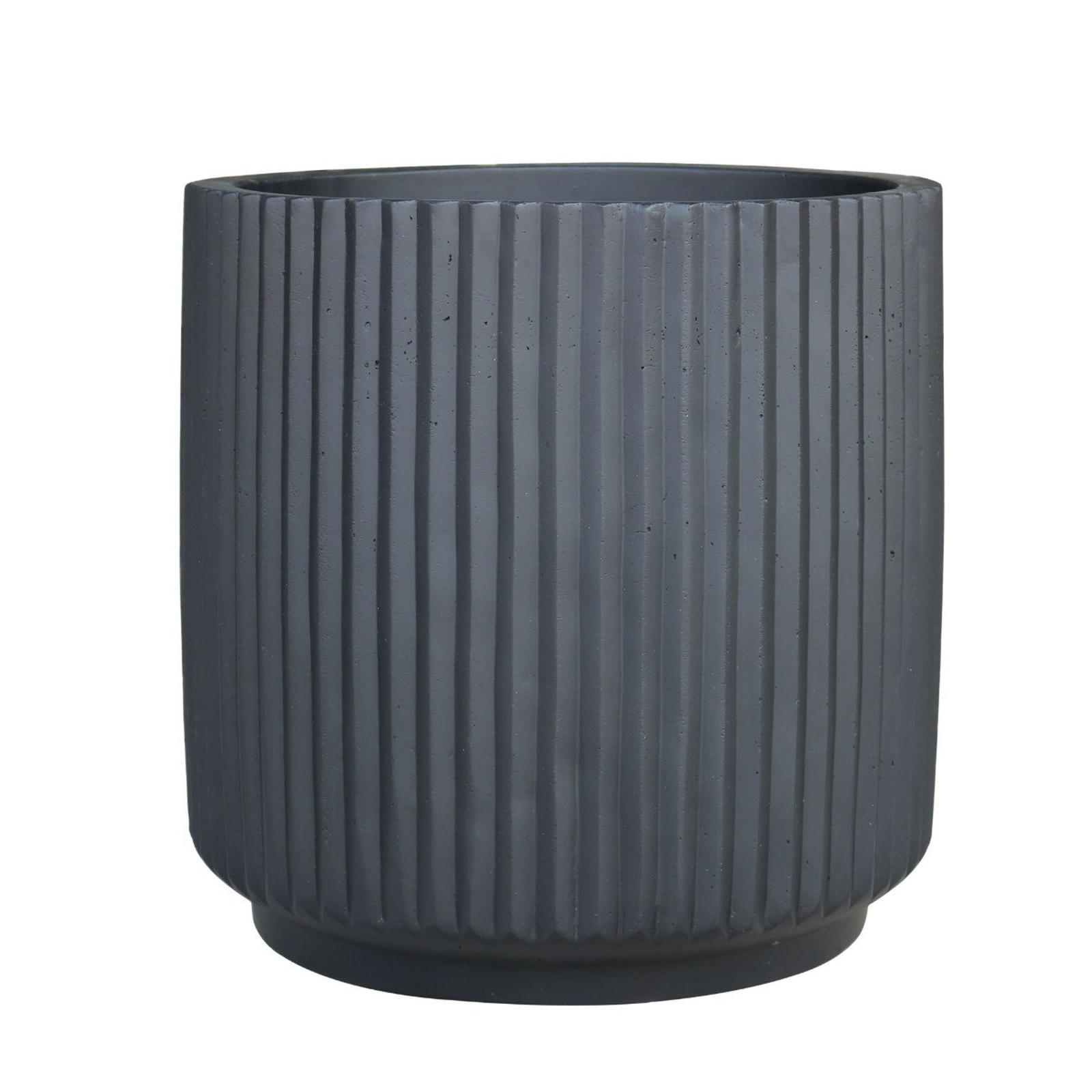 Ghiveci ceramic interior / exterior, rotund, negru, 51 x 51 cm, Matte Black