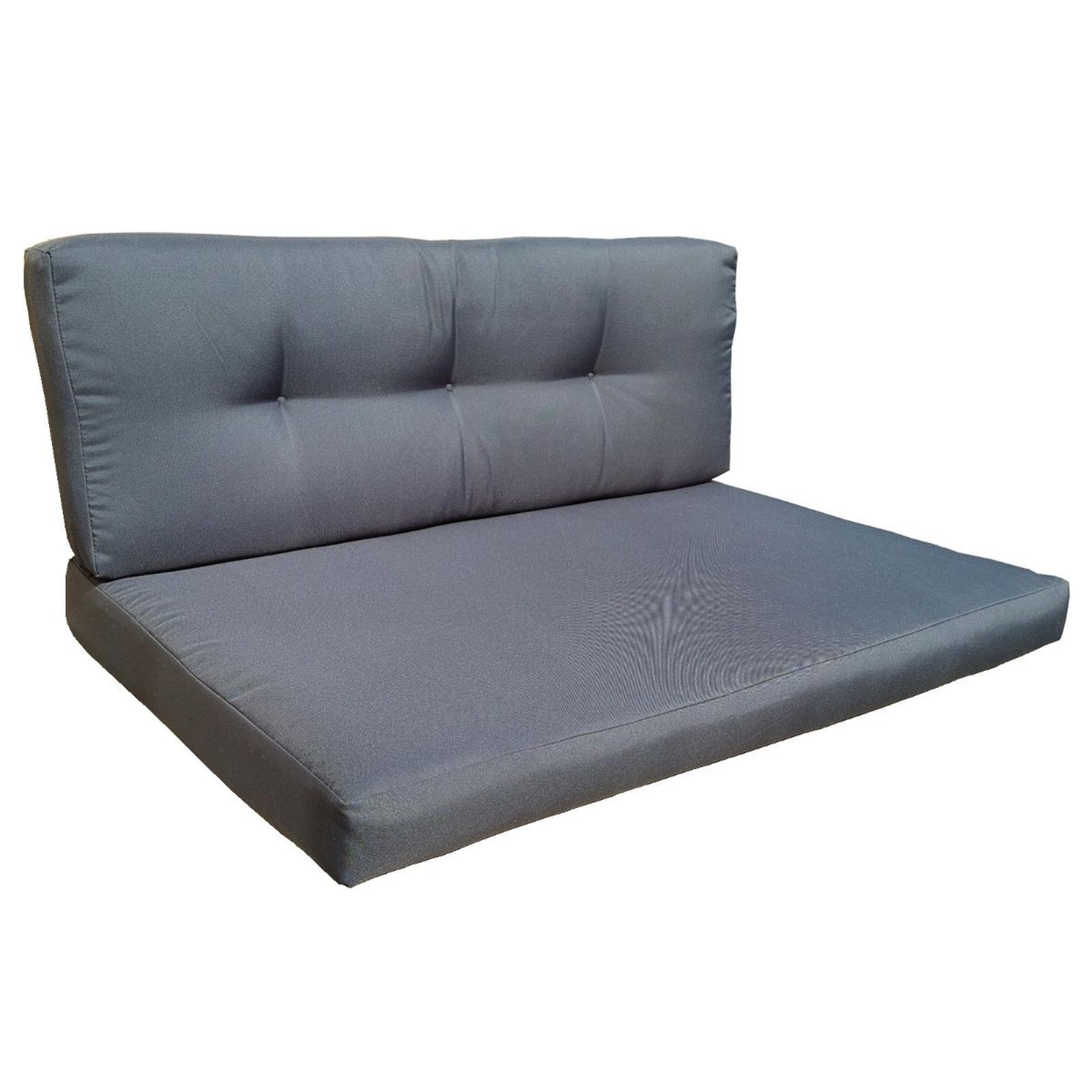 Perna pentru mobilier paleti sezut + spatar, gri, 120 x 80 x 10 cm