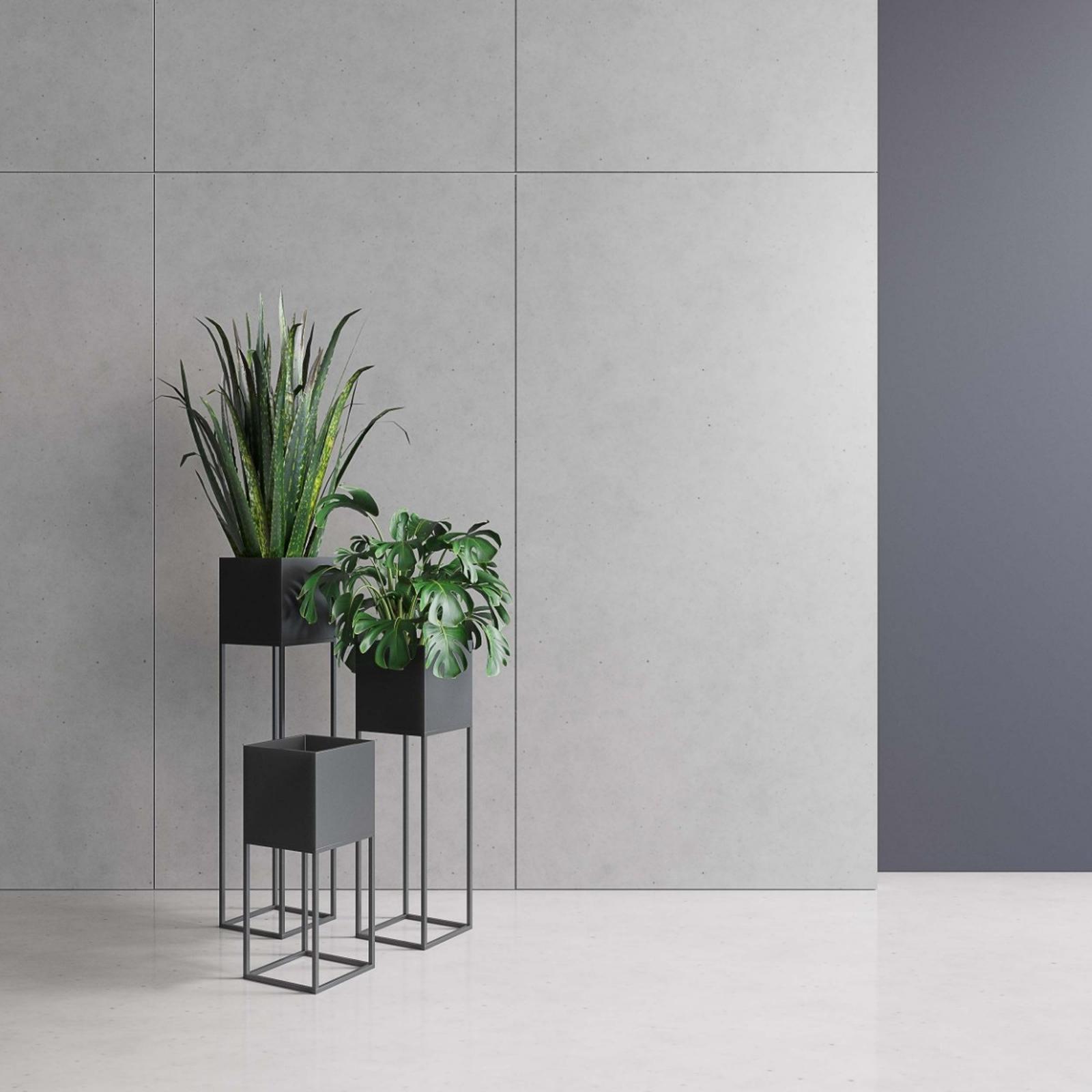 Suport  ghiveci flori Your Loft Design Lorient L, patrat, metal, negru, 19 x 19 x 87 cm