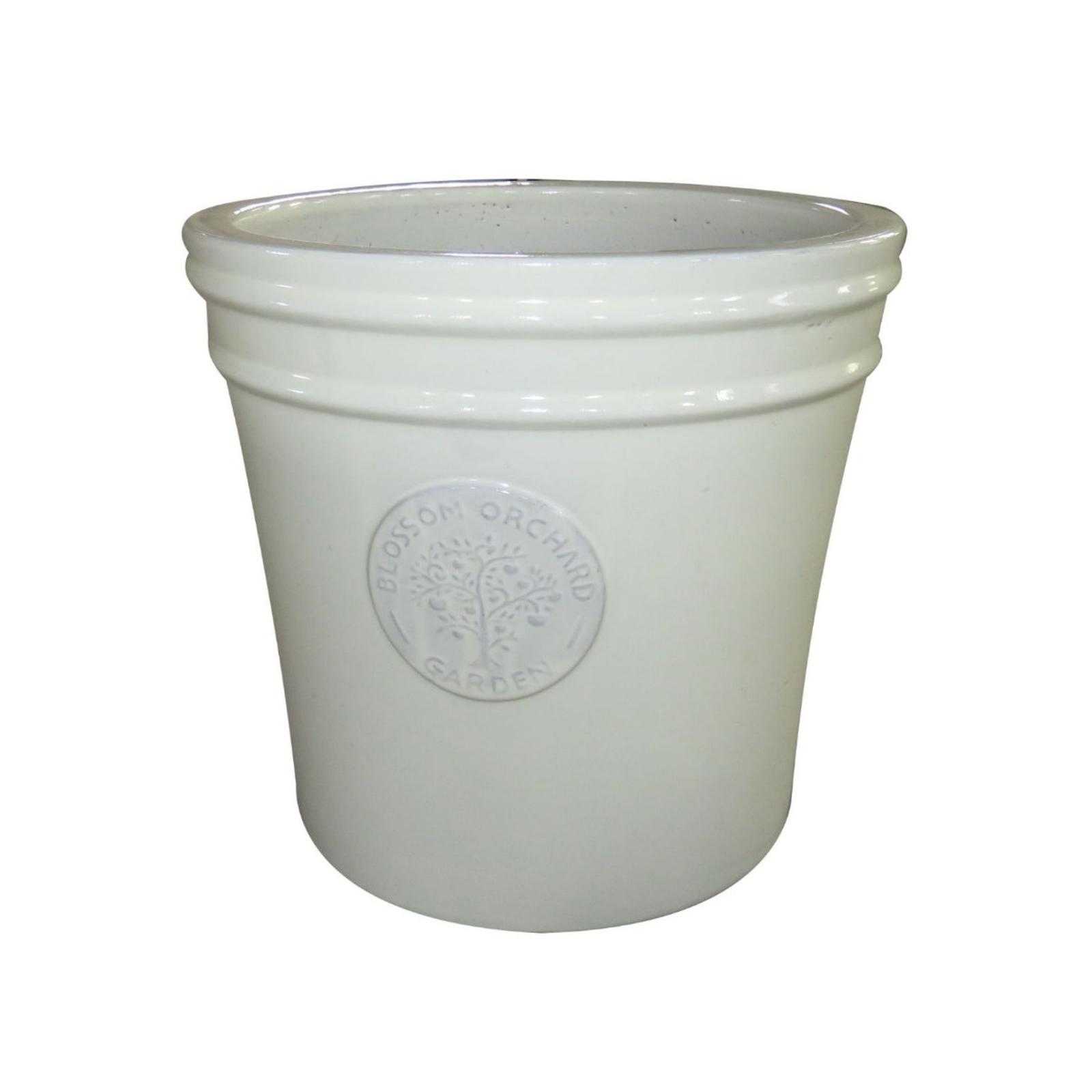 Ghiveci ceramic, interior / exterior, rotund, crem, 41 x 38 cm, Blossom Cream