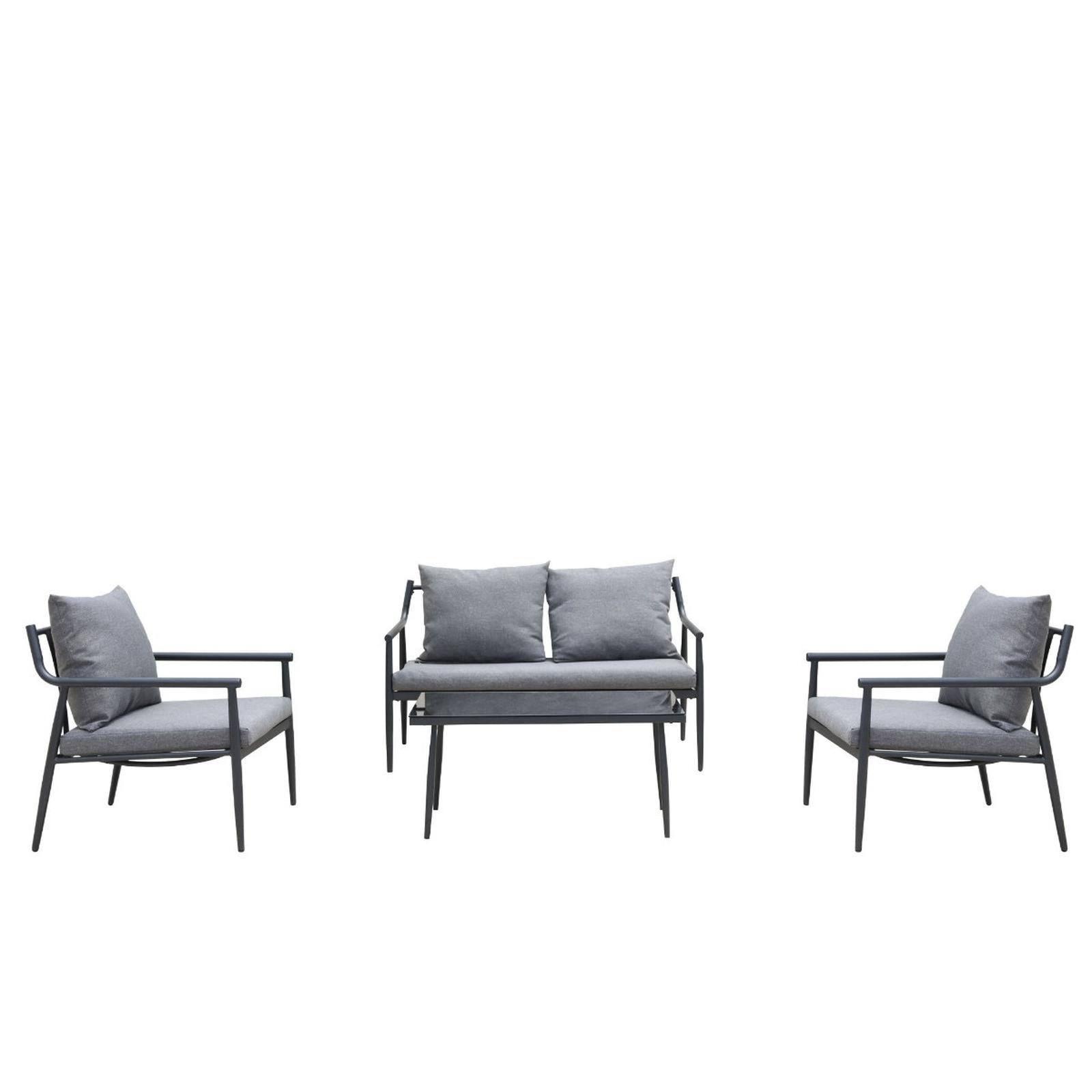 Set terasa Grandio Mob Belgrad, metal, gri Set terasa Grandio Mob Belgrad, metal, gri