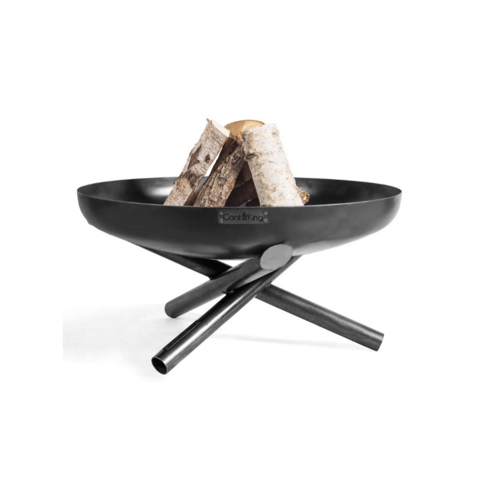 Semineu exterior, vatra de foc gradina, CookKing Indiana, otel brut, rotund, 60 x 36 cm
