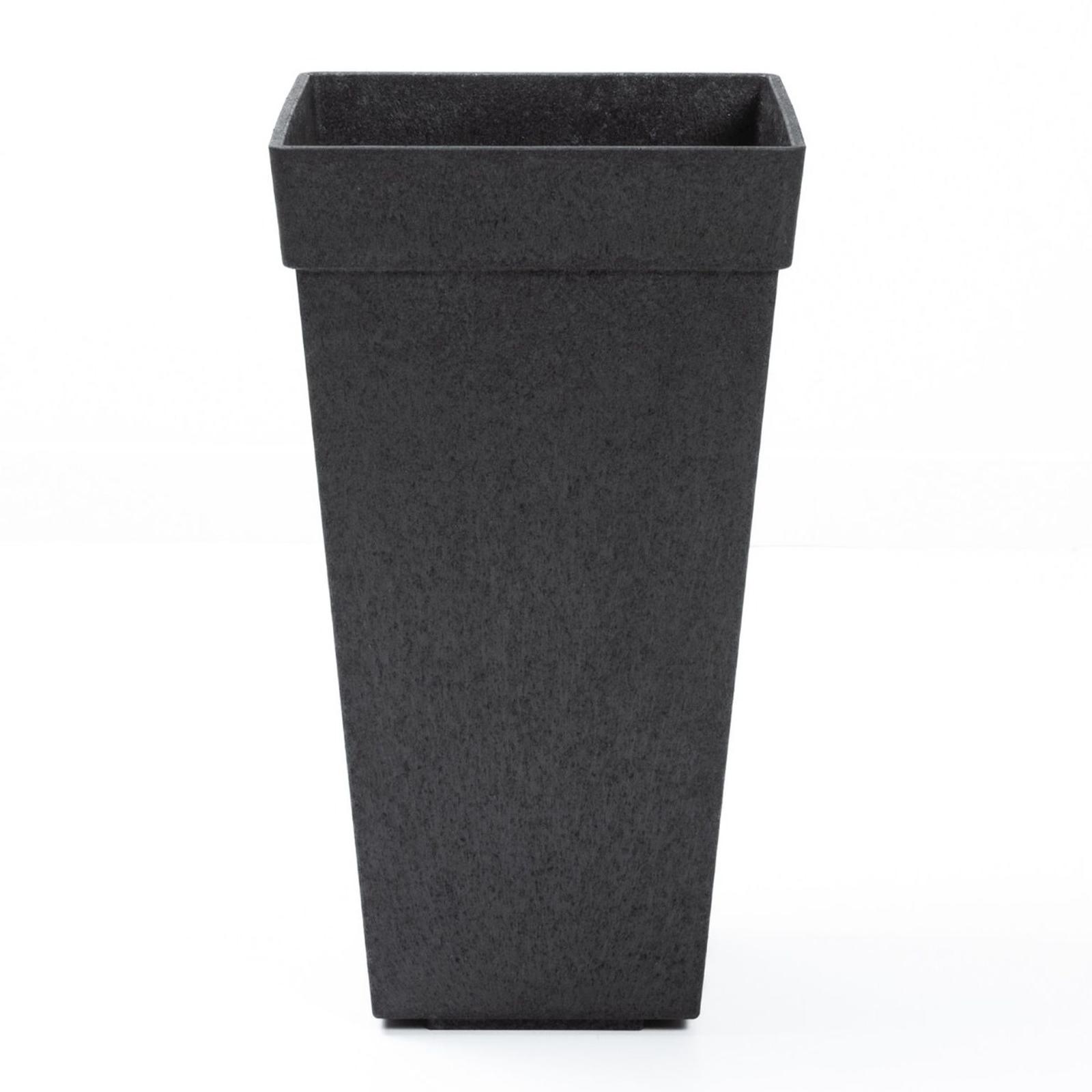 Ghiveci Symphony, interior / exterior, patrat, negru, 27.5 x 27.5 x 50 cm
