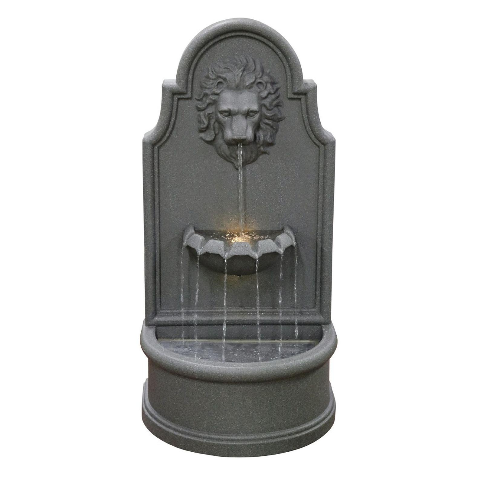 Fantana arteziana decoratiune gradina, interior / exterior, MS16123JA, cu pompa recirculare apa, cu led, cu panou solar, polietilena, 38 x 52 x 104 cm