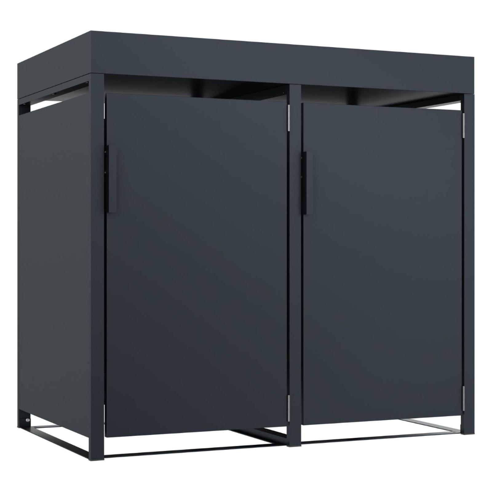 Magazie depozitare pubele CCG-08, metal, gri, 134 x 80 x 116 cm