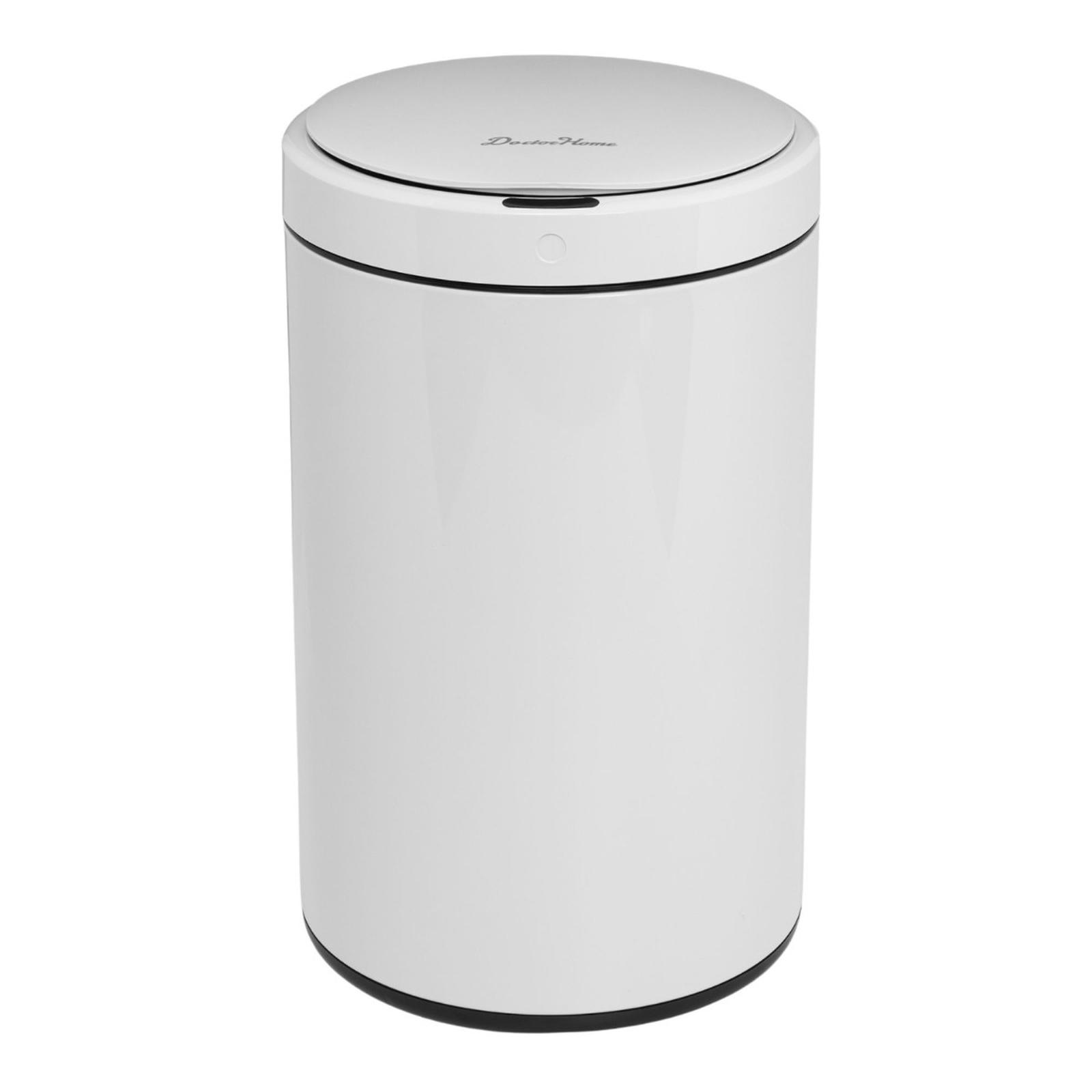 Cos gunoi smart, Doctor Home Siri, baie, otel inoxidabil, cilindric, alb, 12 L Cos gunoi smart, Doctor Home Siri, baie, otel inoxidabil, cilindric, alb, 12 L