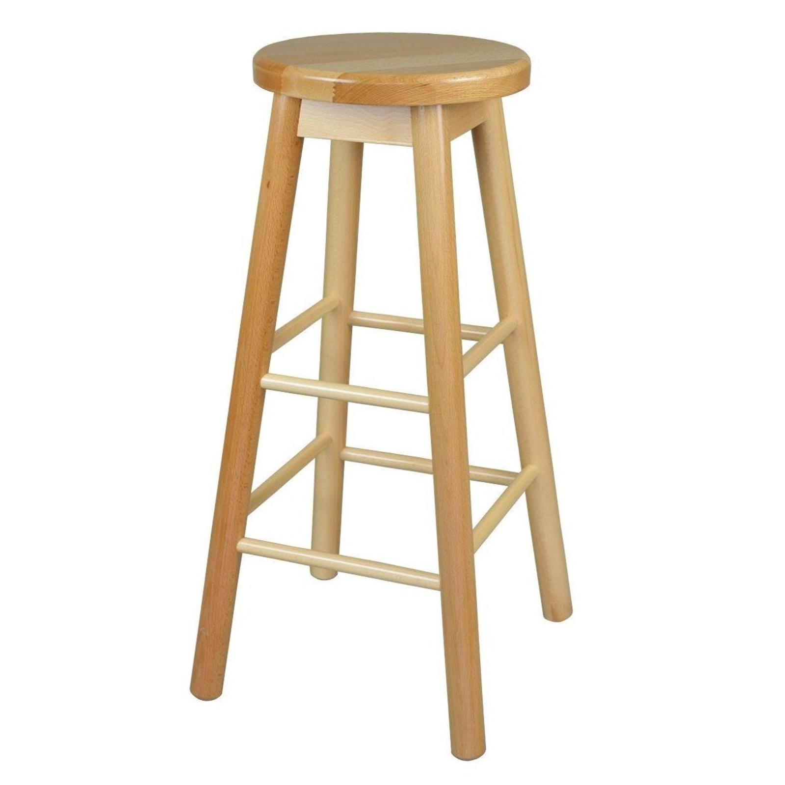 Scaun bar fix lemn natur, 75 cm
