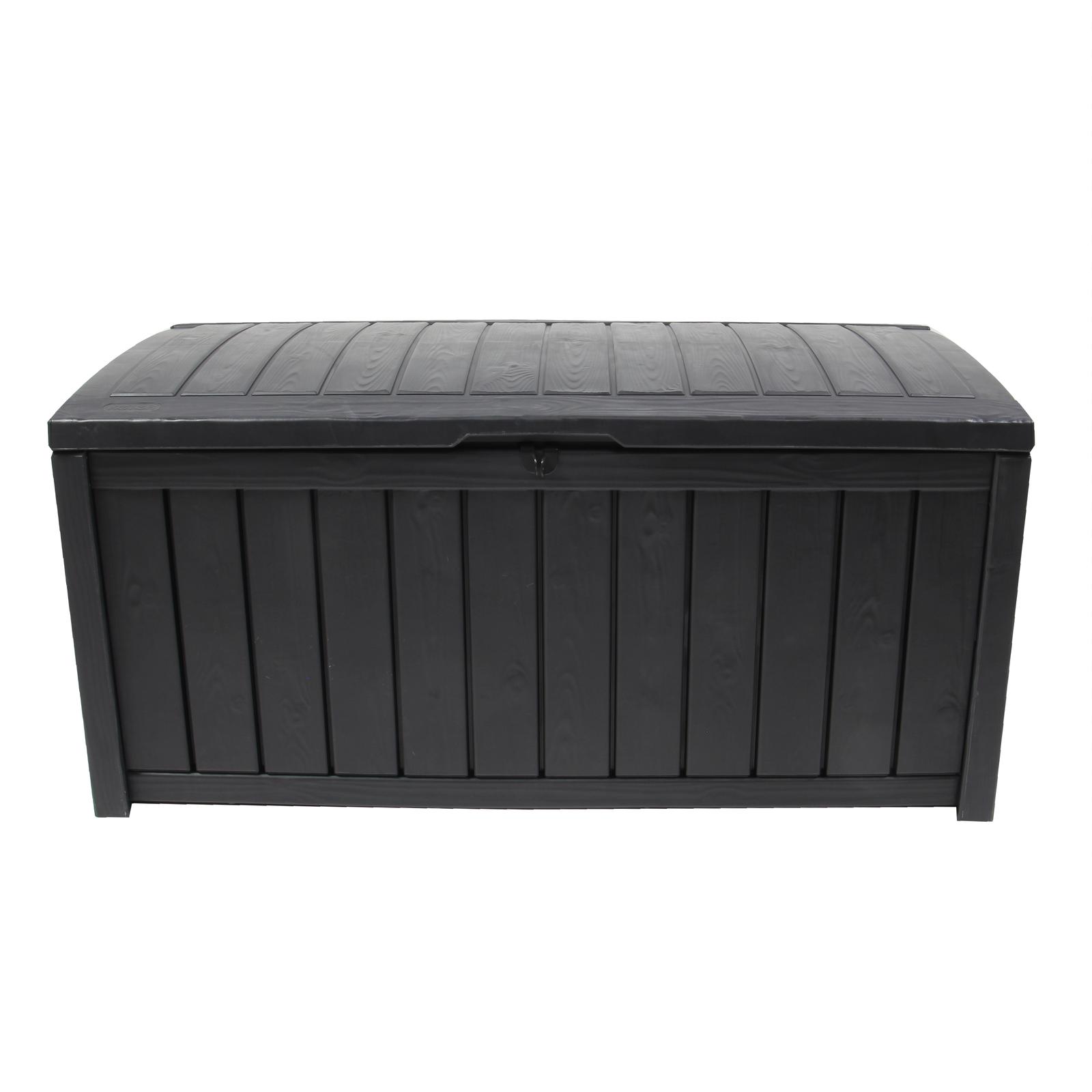 Lada depozitare pentru gradina Glenwood, plastic, antracit, 390 l, 128 x 65 x 61 cm