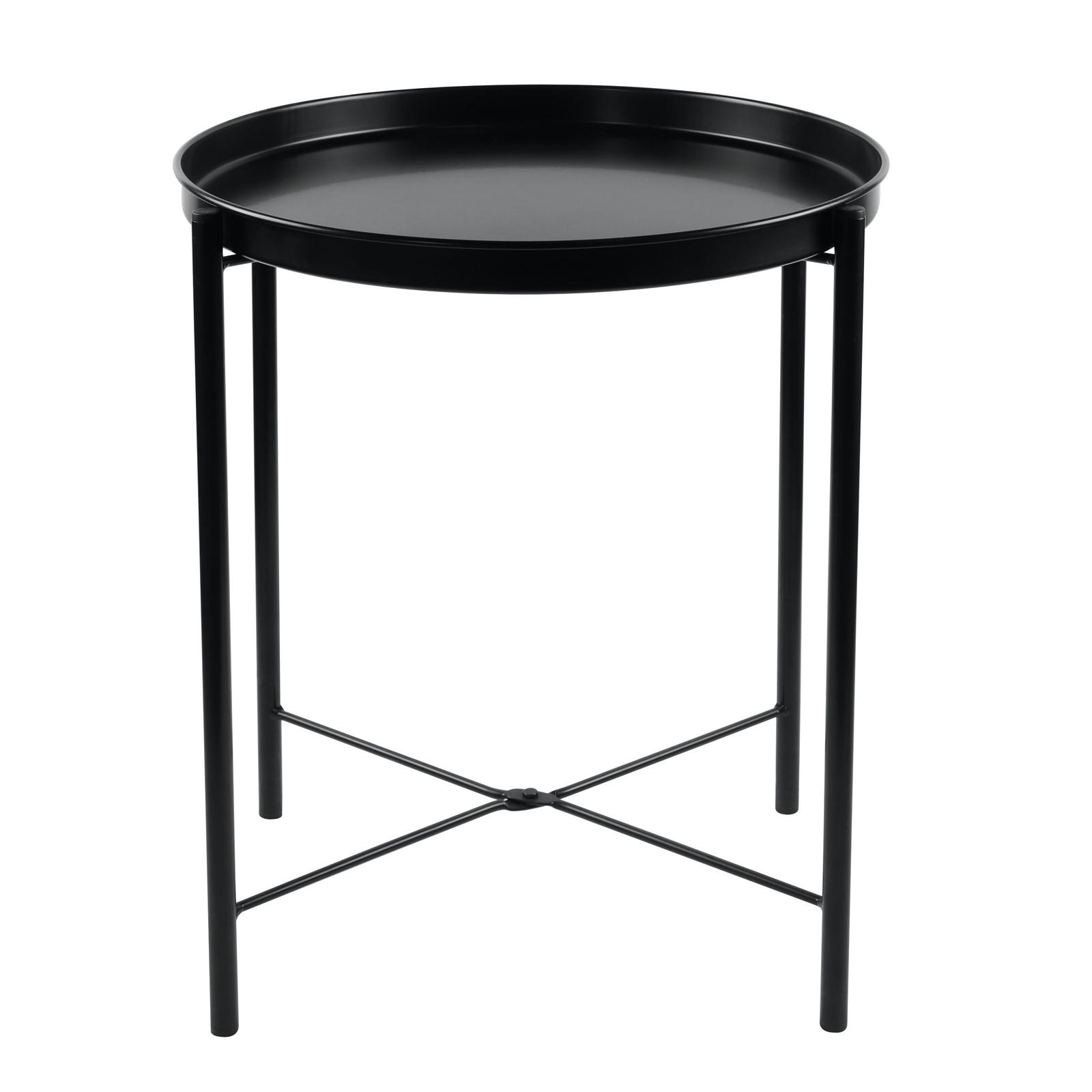 Masuta cafea din metal ST28334F-A3B, rotunda, pliabila, negru, 43 x 43 x 53.5 cm