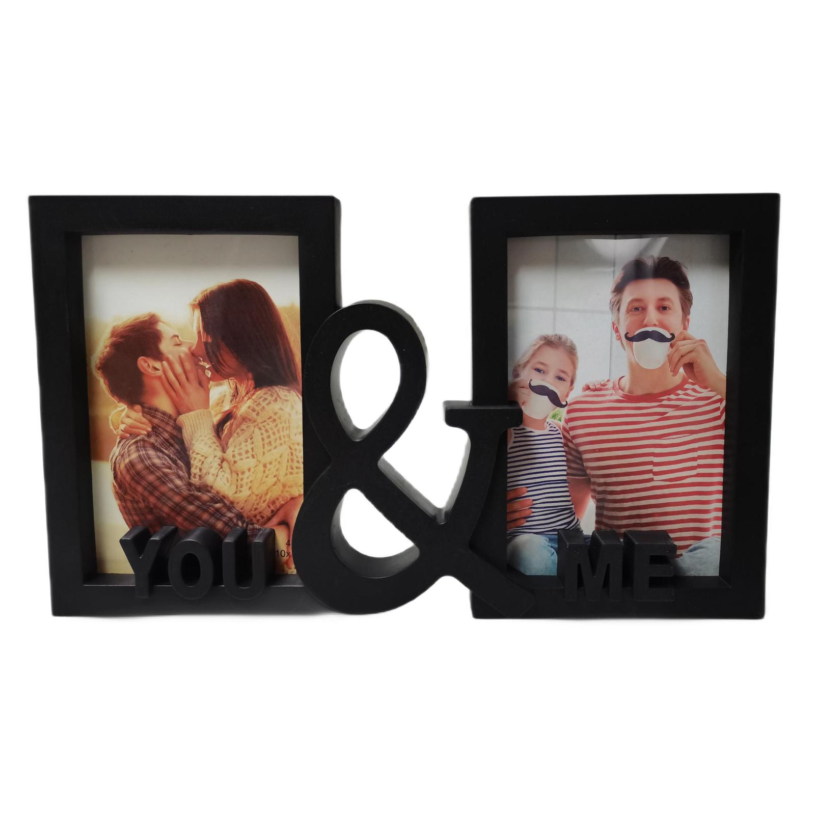 Rama foto 208, dreptunghiulara, 29 x 17 x 1.5 cm, tip colaj, negru, plastic