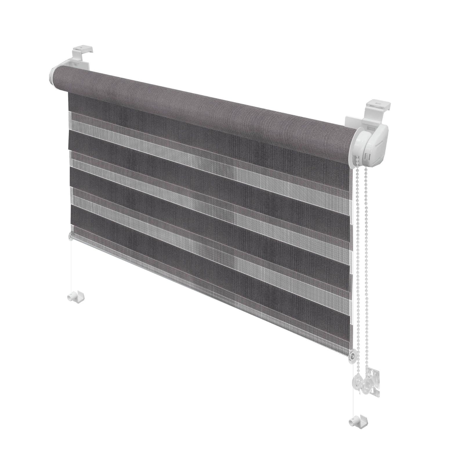 Stor Gardinia Mini Zebra, poliester, gri, zi - noapte, dimensiuni material 57 x 150 cm