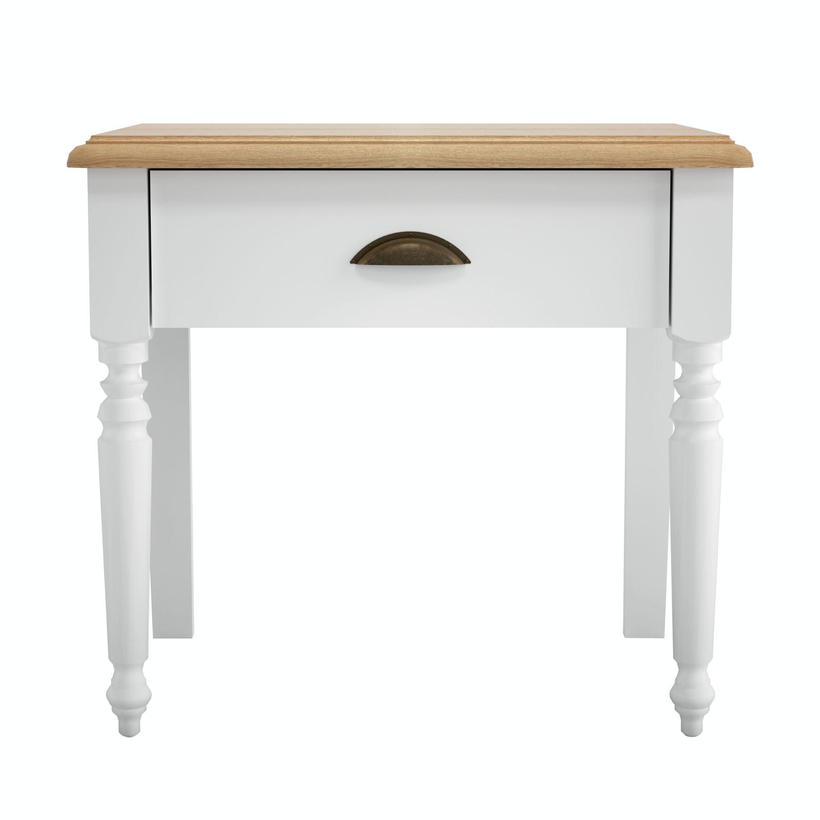 Noptiera Bastide 3027CHEVC, cu sertar, alb + stejar, 50 x 34 x 46 cm, 1C

