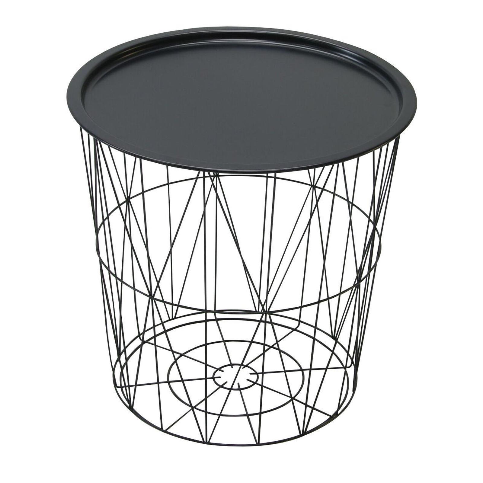 Masuta cafea din metal rotunda, negru, 45 x 45 x 45 cm