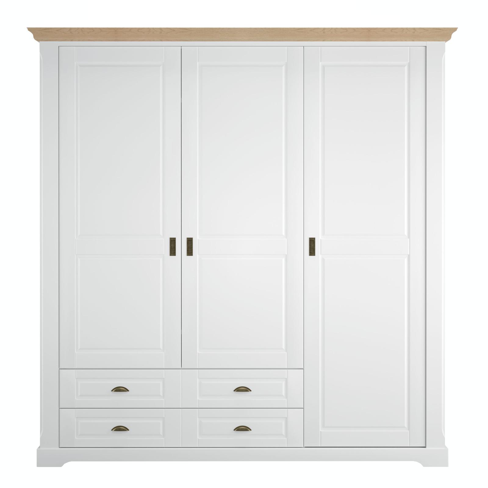 Dulap dormitor Bastide 3027AR3PK, alb + stejar, 3 usi, 207 x 56 x 215 cm, 5C