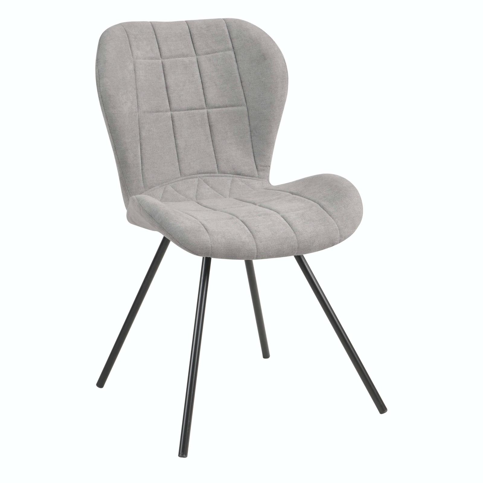Scaun fix Elodi, tapitat, otel + stofa, gri + negru