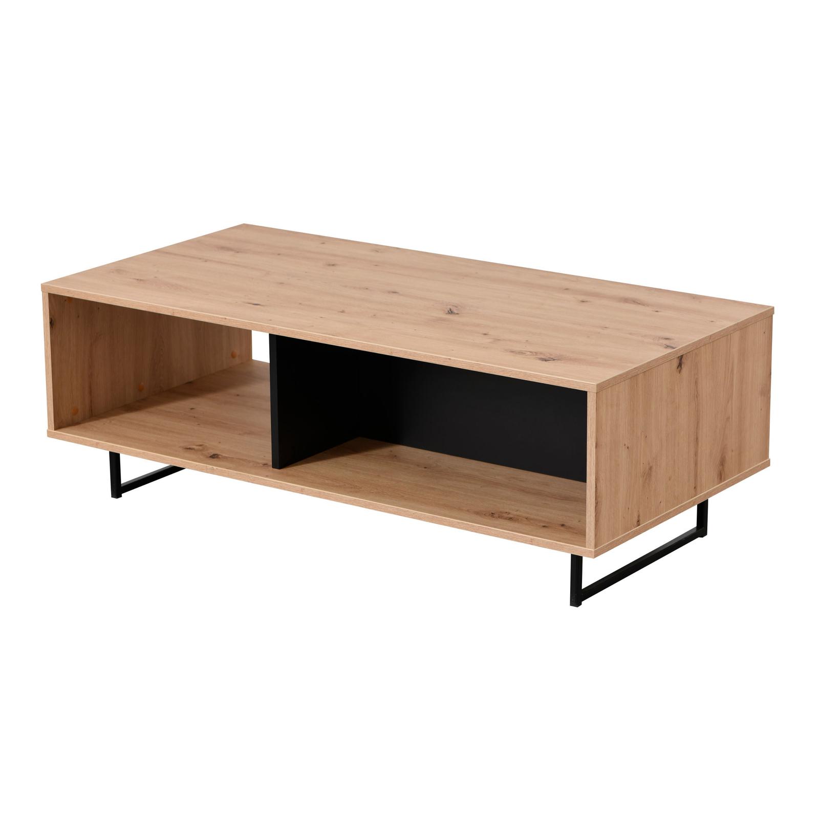 Masuta cafea Sardinia, dreptunghiulara, stejar artisan + negru, 120.5 x 60.5 x 42.5 cm, 1C