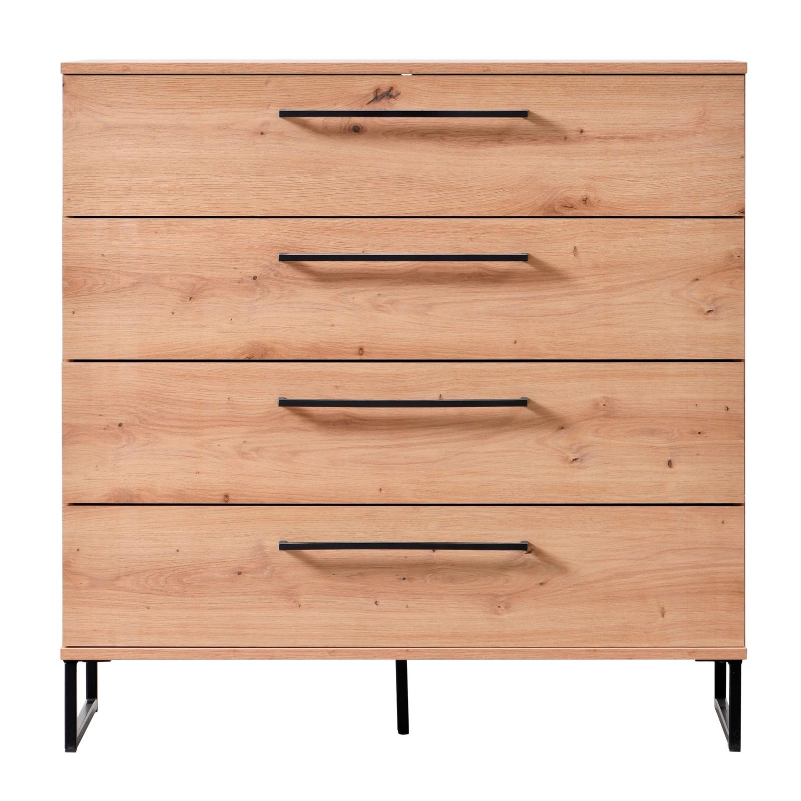 Comoda Sardinia 4F 4 sertare, stejar artisan, 91.5 x 92.5 x 42 cm, 1C