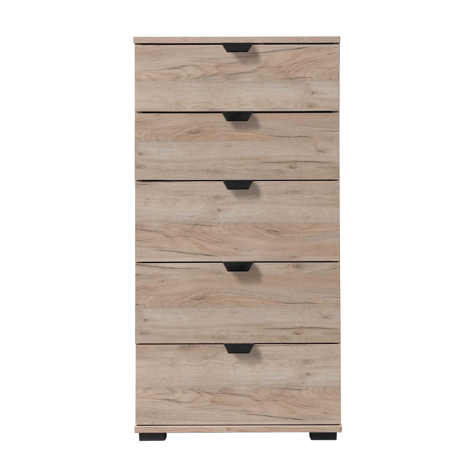 Comoda dormitor Duero 5F 45, cu 5 sertare, stejar gri, 45 x 95 x 40 cm, 1C