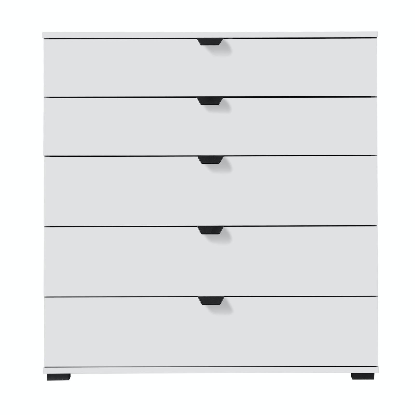 Comoda Duero cu 5 sertare, alb mat, 90 x 95 x 40 cm, 1C
