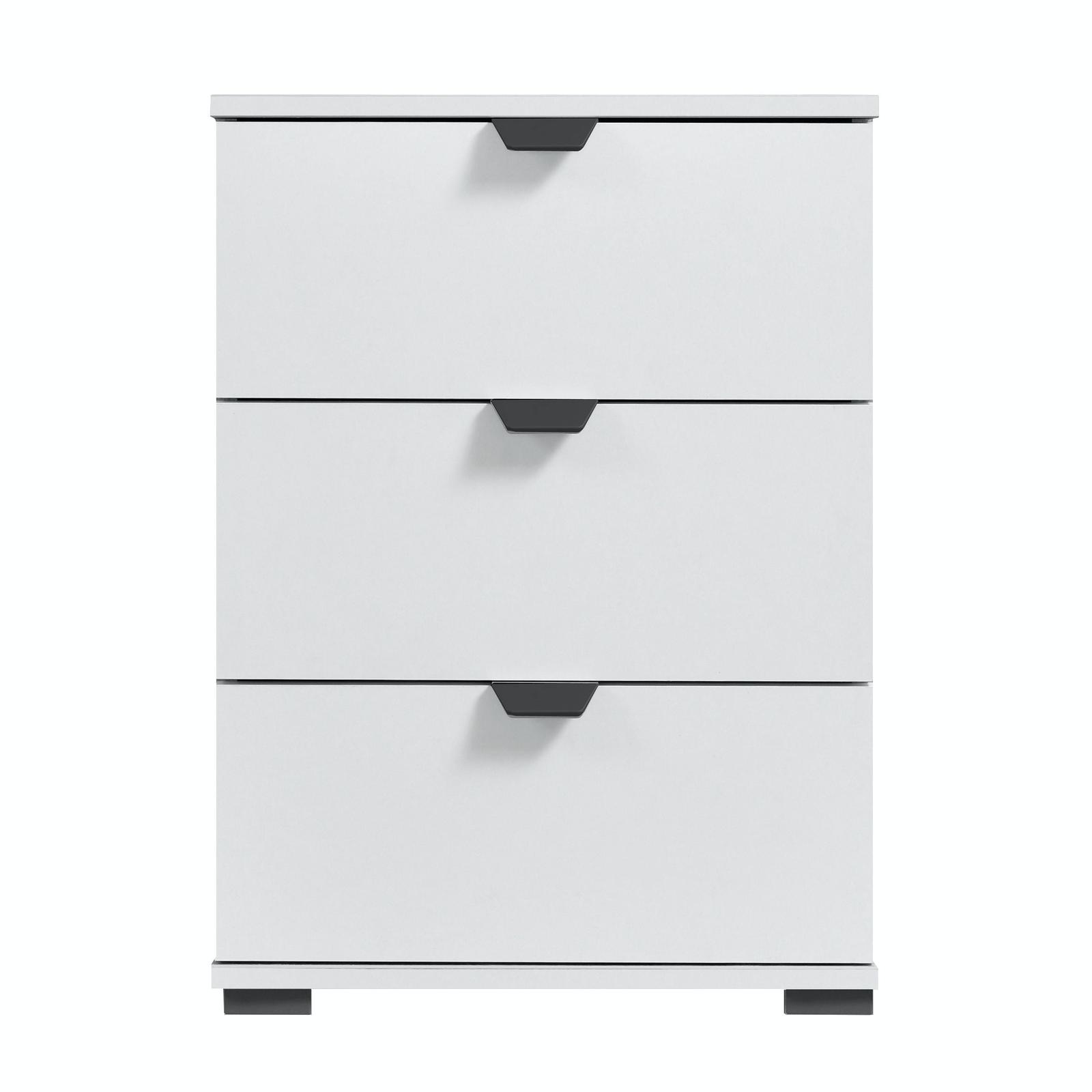 Noptiera Duero cu 3 sertare, alb mat, 45 x 40 x 63 cm, 1C

