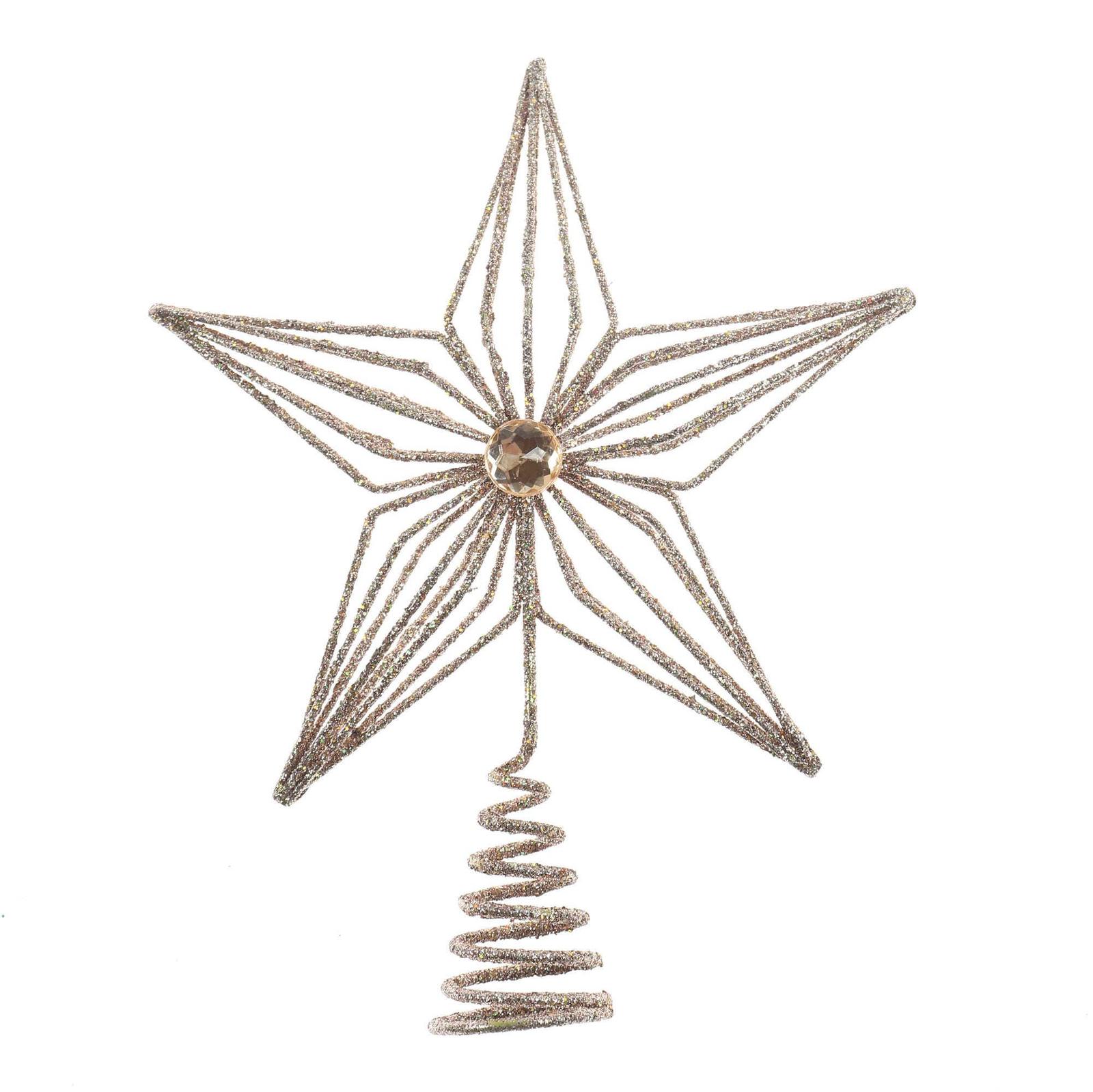 Varf de brad Craciun, auriu, metal, plastic, 25 cm, AK4421056 Varf de brad Craciun, auriu, metal, plastic, 25 cm, AK4421056