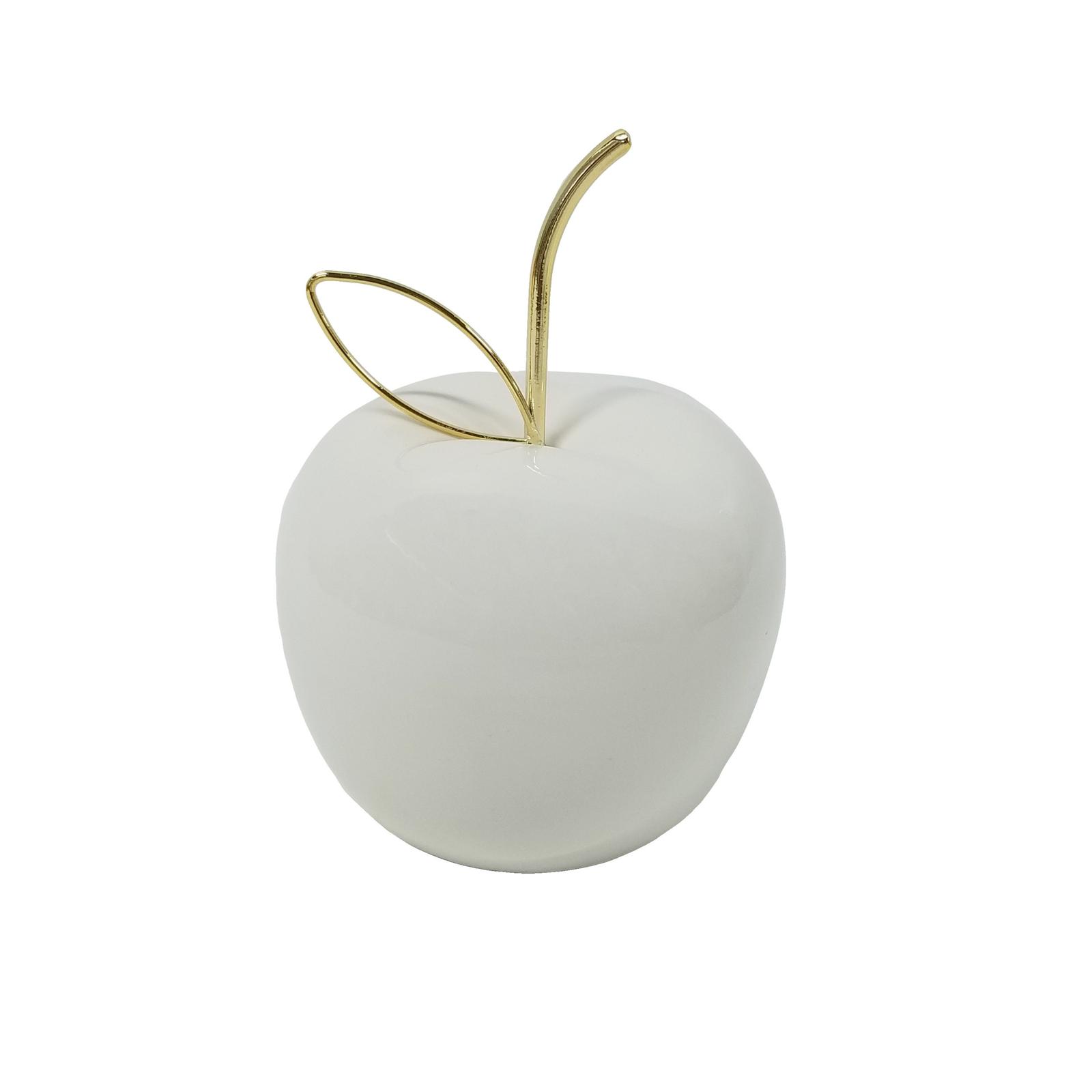 Decoratiune mar AK3320003, ceramica, alb + auriu, 11.6 x 15.5 cm
