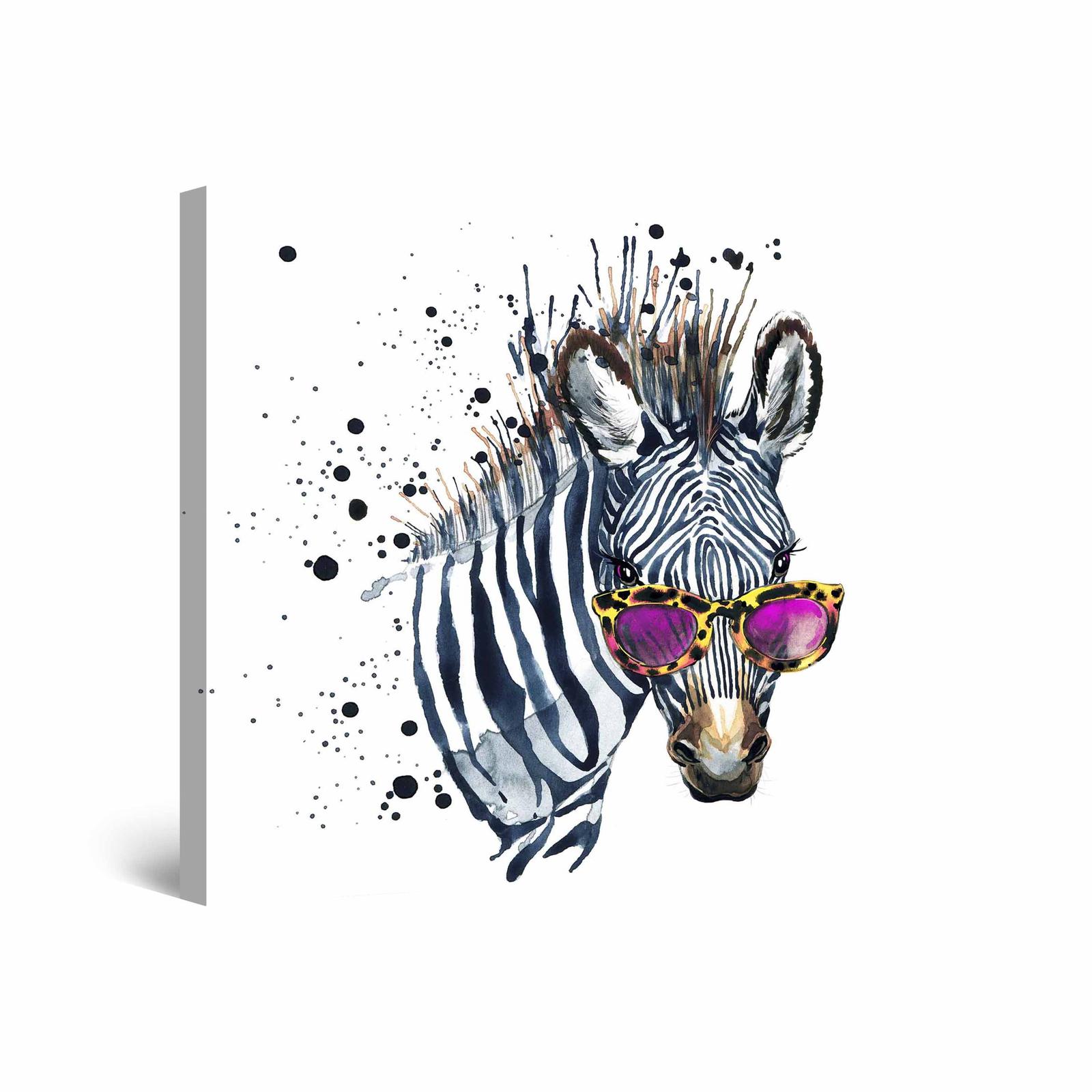 Tablou DTB11252 dualview, Startonight, Zebra fashion, panza + sasiu lemn, 80 x 80 cm