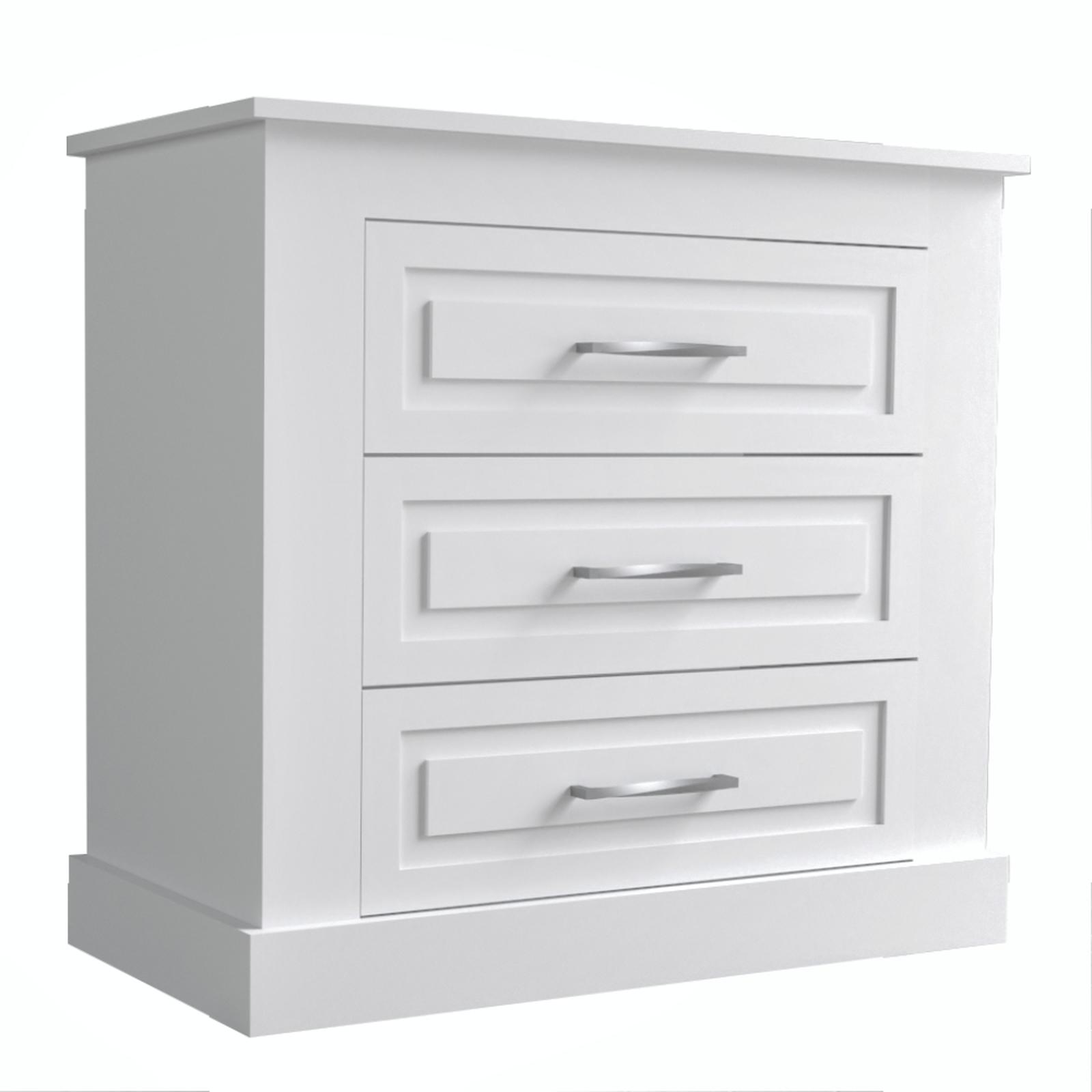 Comoda dormitor Roma, cu 3 sertare, alb mat, 90 x 87 x 46 cm, 2C Comoda dormitor Roma, cu 3 sertare, alb mat, 90 x 87 x 46 cm, 2C