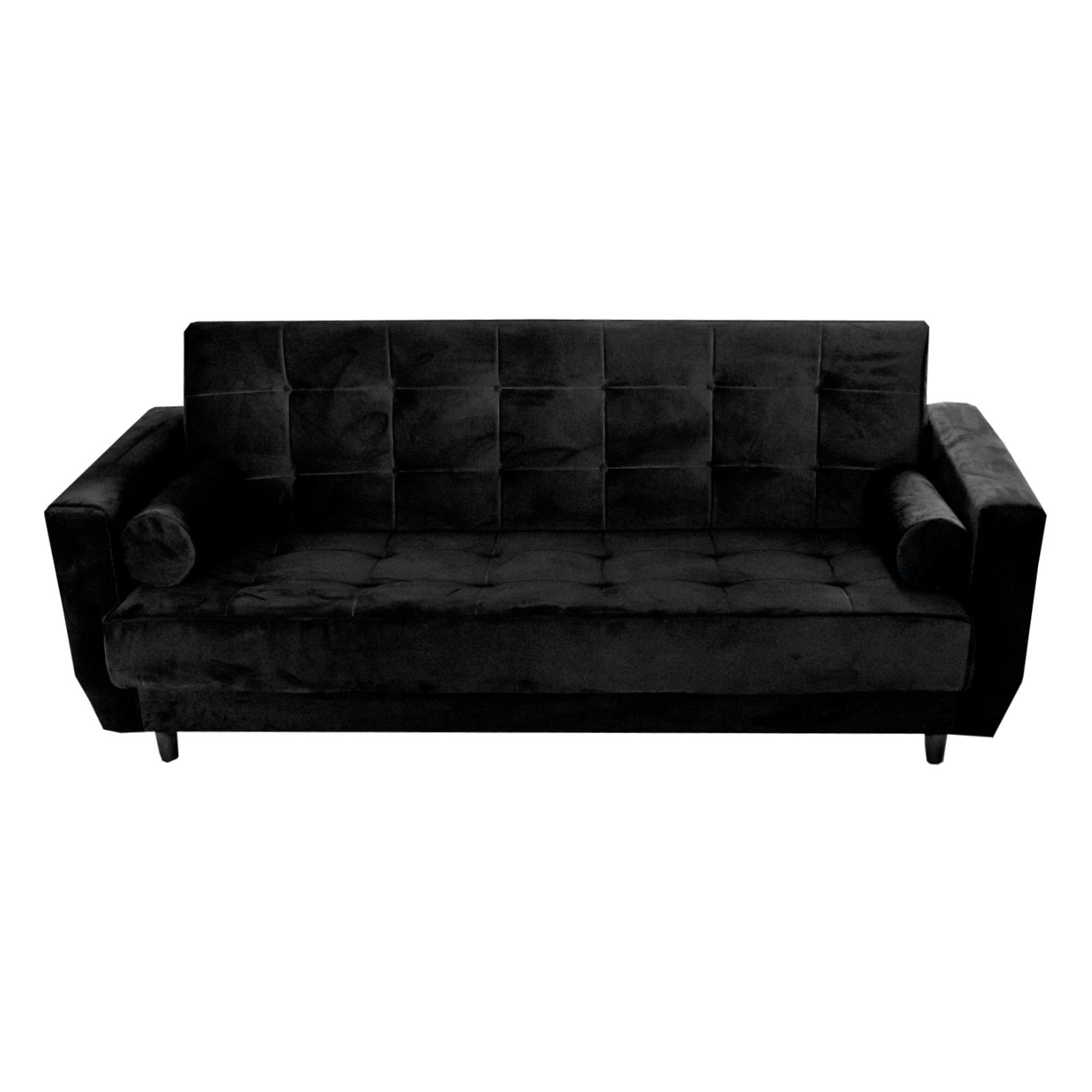 Canapea extensibila 3 locuri Julia, cu lada, negru, 225 x 83 x 91 cm, 1C