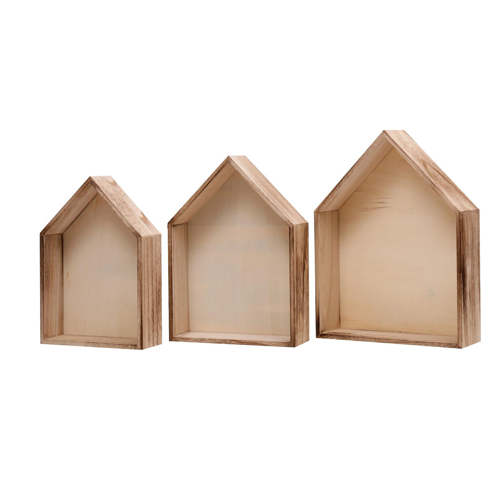 Raft perete Widmer lemn, natur, set 3 bucati