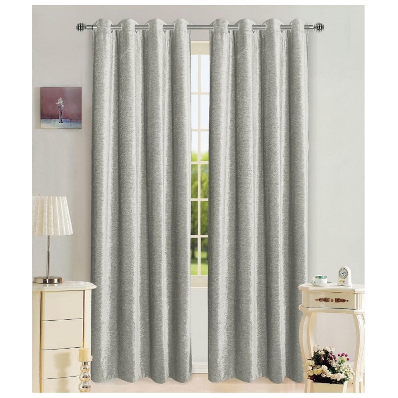 Draperie Chenille FR2002 17, Atria, poliester, argintiu, semiopac, H 280 cm