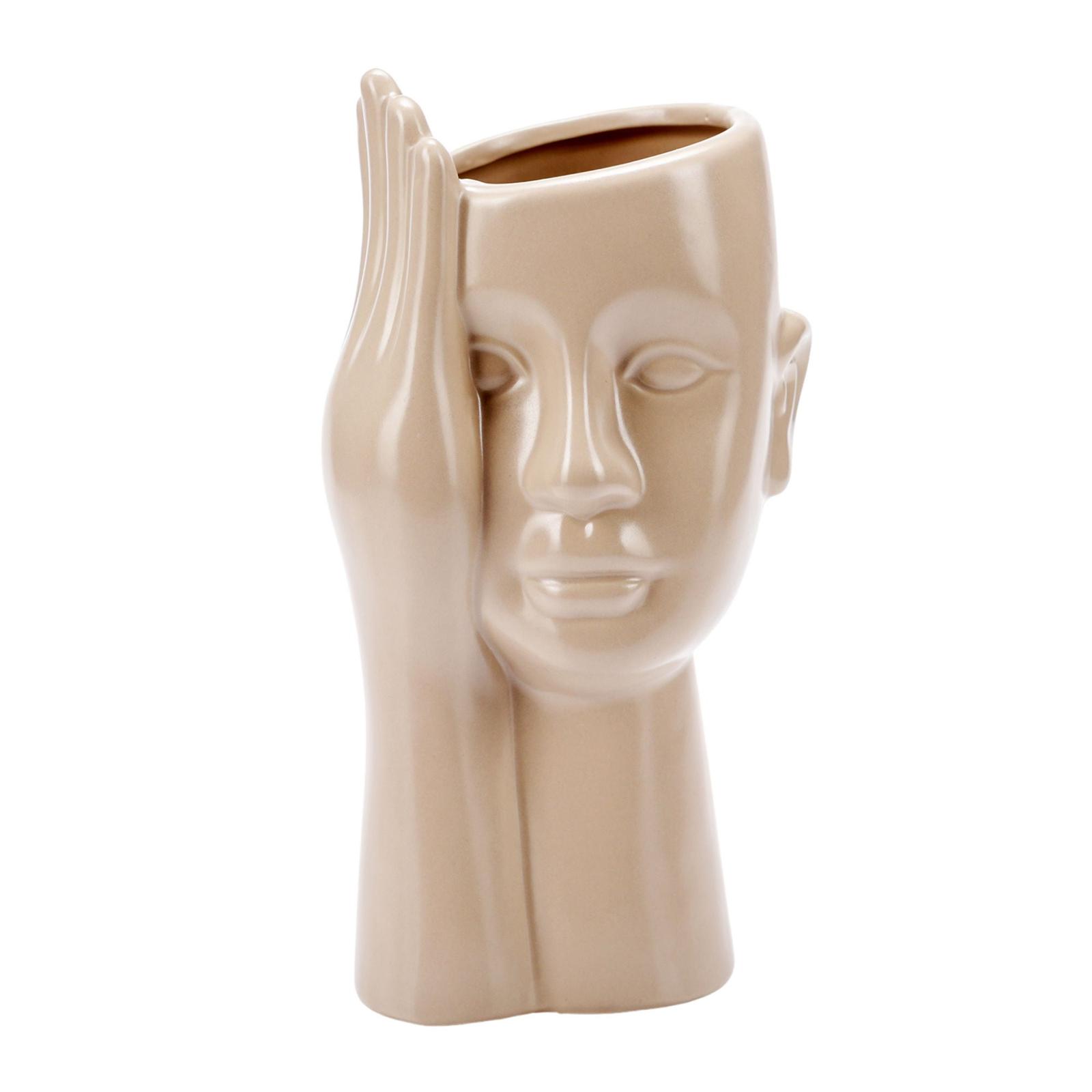 Vaza decorativa Ella Home, Mind, ceramica, crem, 24 cm