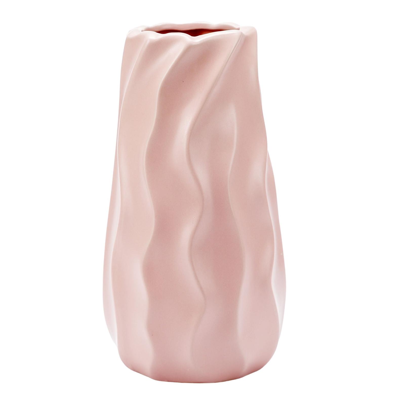 Vaza decorativa Ella Home New Waves, ceramica, roz, 25 cm