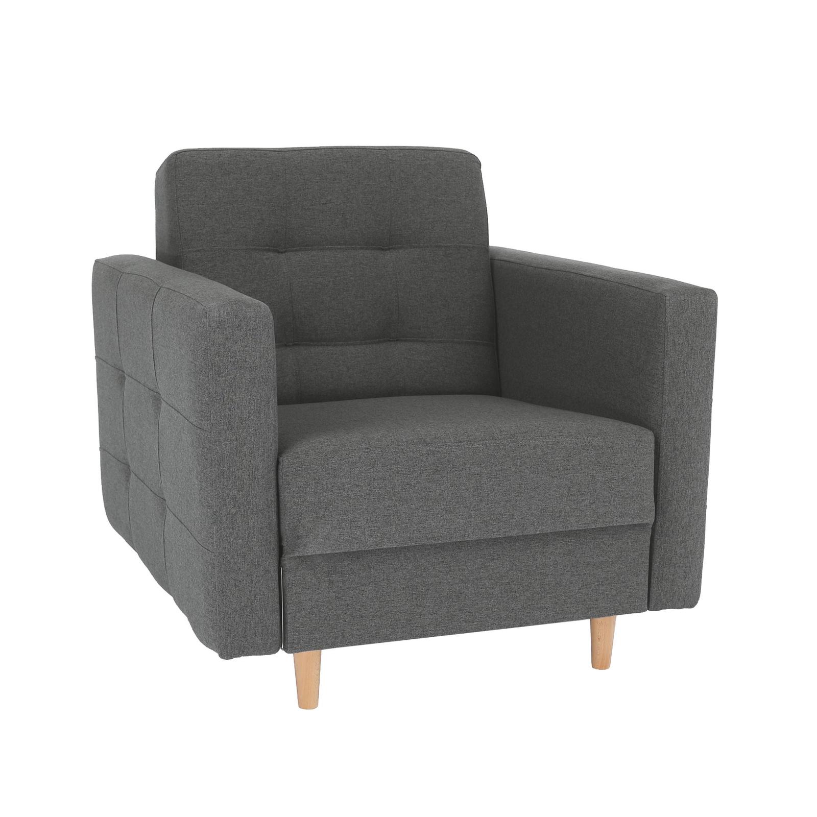 Fotoliu fix Amedia, textil, gri inchis + fag, 1C