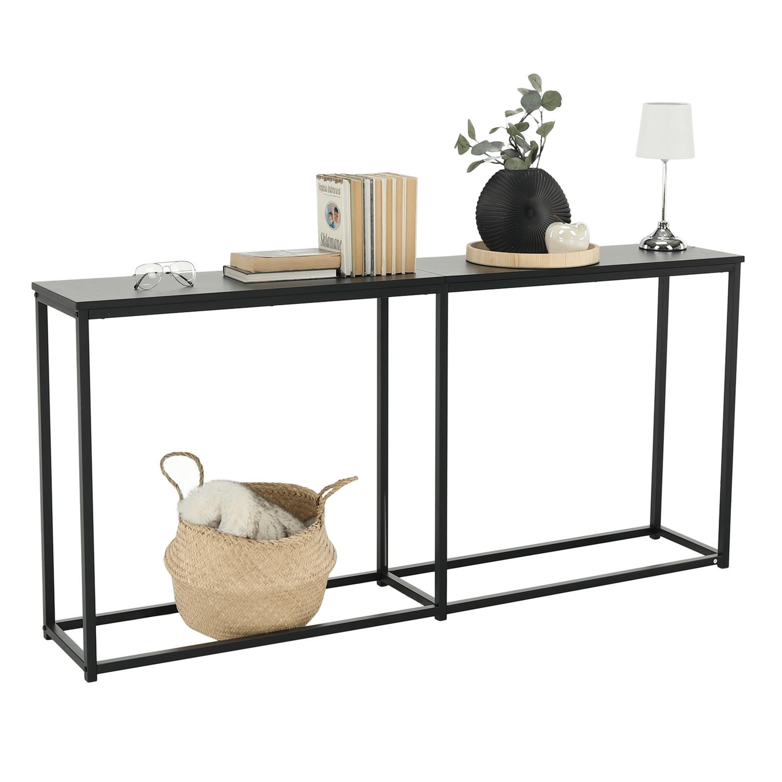 Consola living Busta, gri inchis + negru, 160 x 30 x 75 cm, 1C