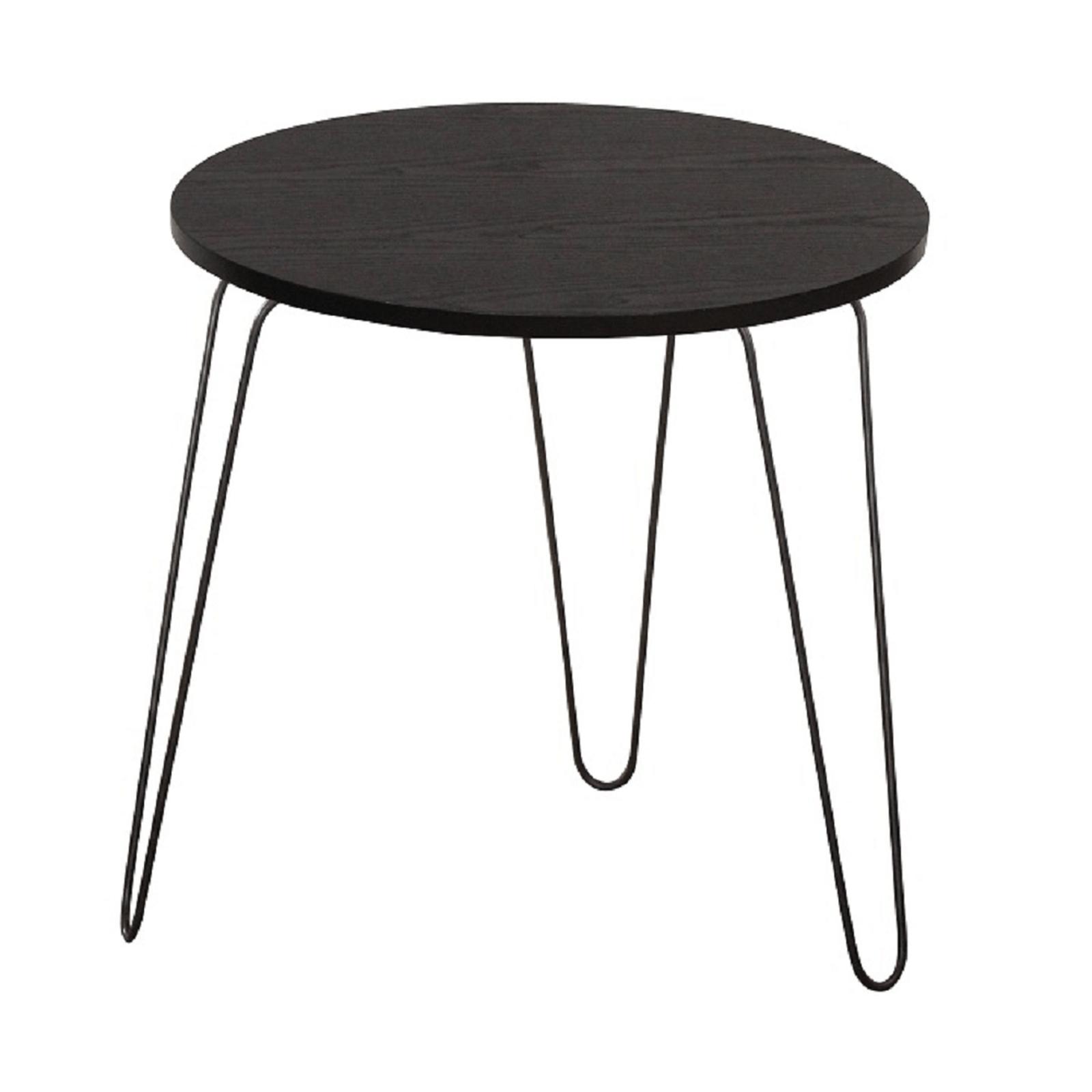 Masuta cafea Ronin rotunda, stejar negru + negru, 48 x 48 x 48, 1C