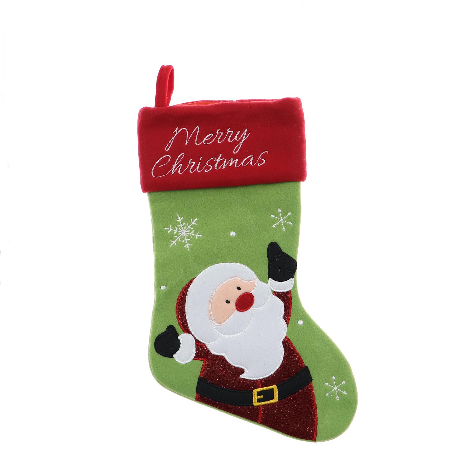 Cizmulita Craciun, verde + rosu + alb, 45.5 cm, AK4722015