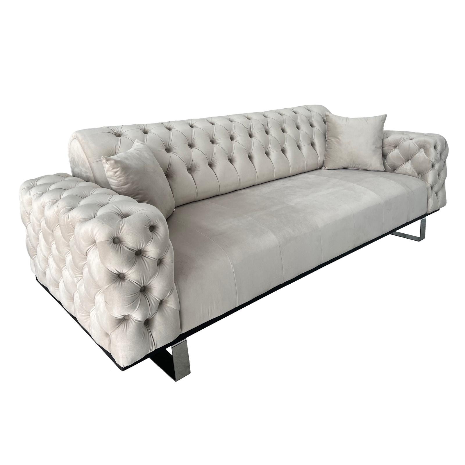 Canapea extensibila 3 locuri Opulenza, crem, 225 x 100 x 85 cm, 1C